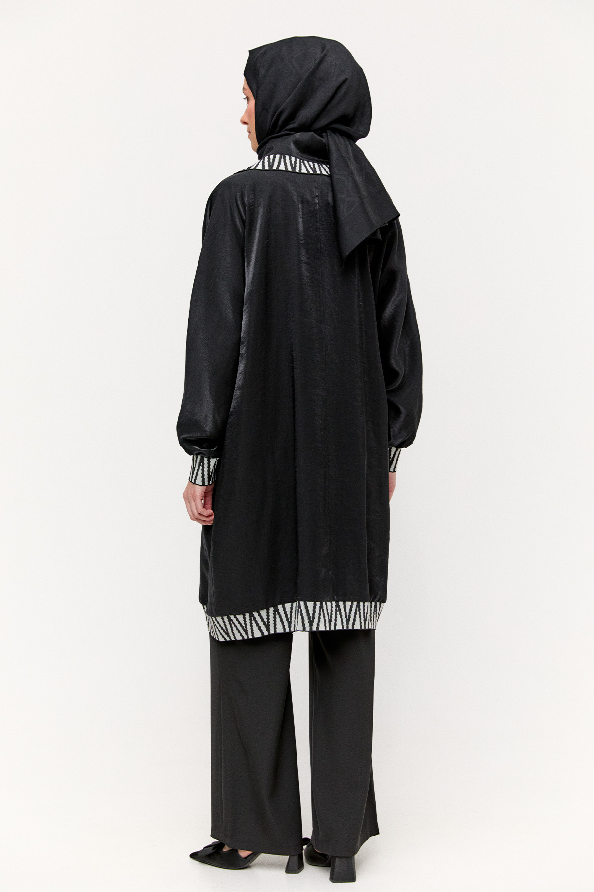 Zebra Desenli Jakar Kap, Tesettür Giyim