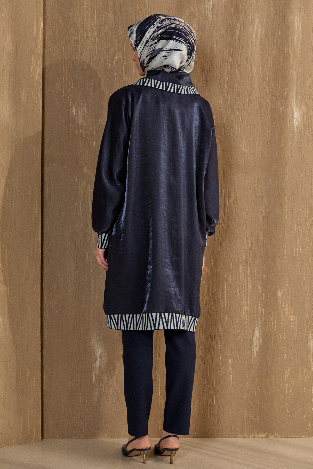 Zebra Desenli Jakar Kap, Tesettür Giyim