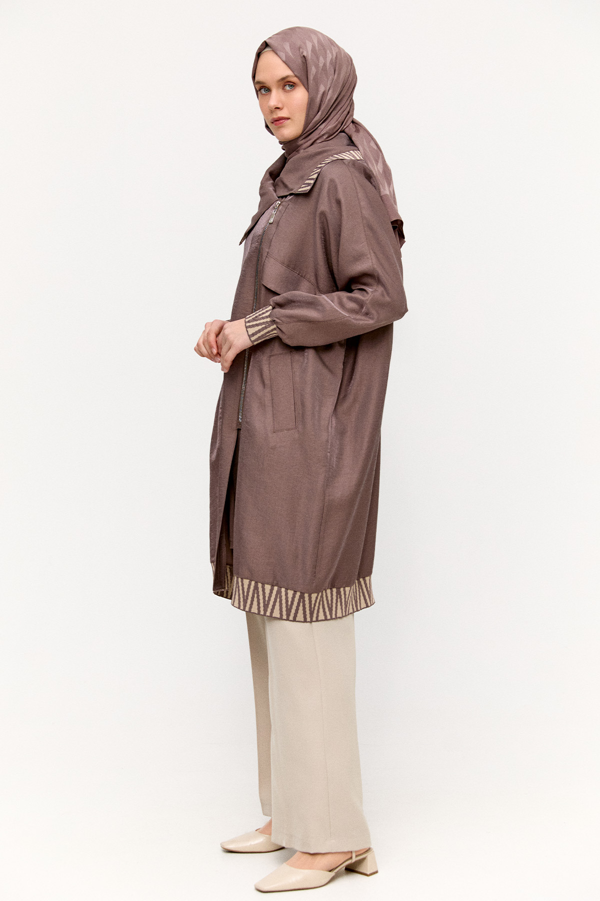 Zebra Desenli Jakar Kap, Tesettür Giyim