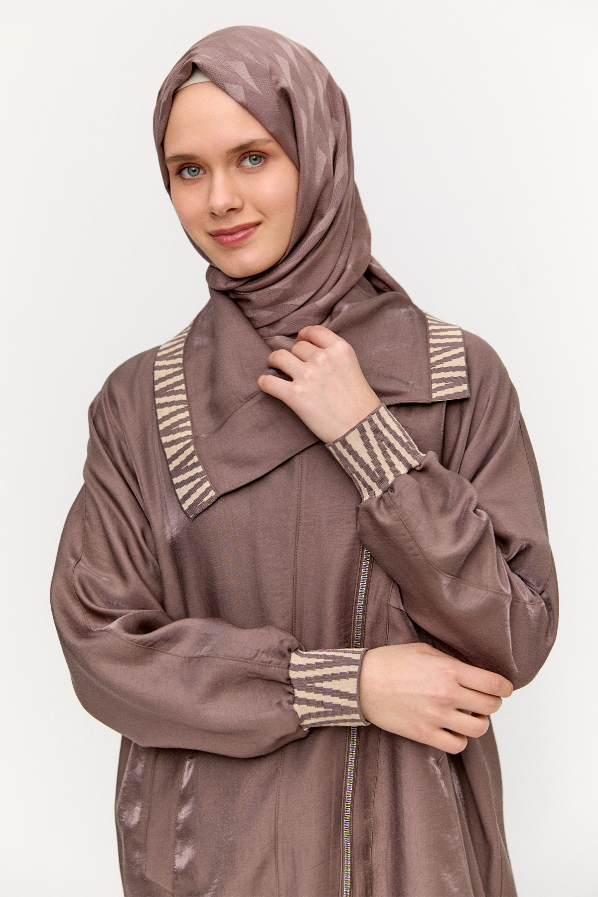 Zebra Desenli Jakar Kap, Tesettür Giyim