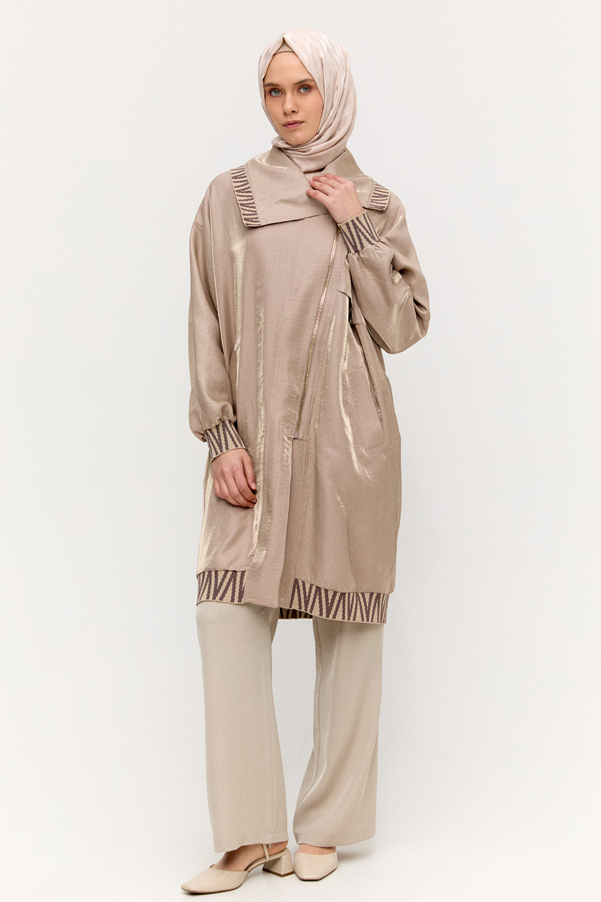 Zebra Desenli Jakar Kap, Tesettür Giyim