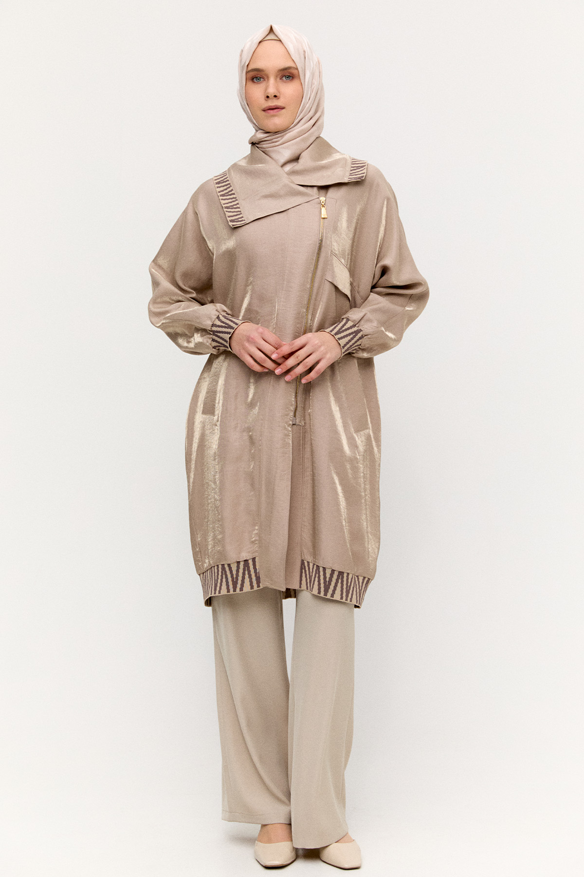 Zebra Desenli Jakar Kap, Tesettür Giyim