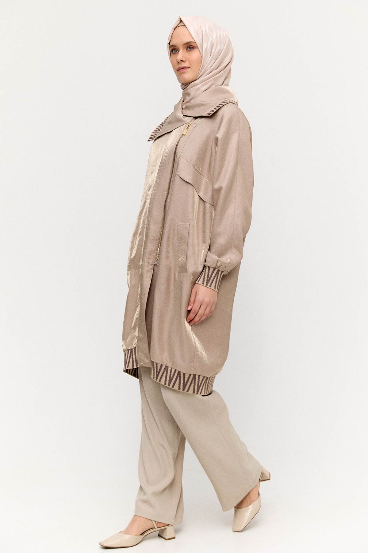 Zebra Desenli Jakar Kap, Tesettür Giyim