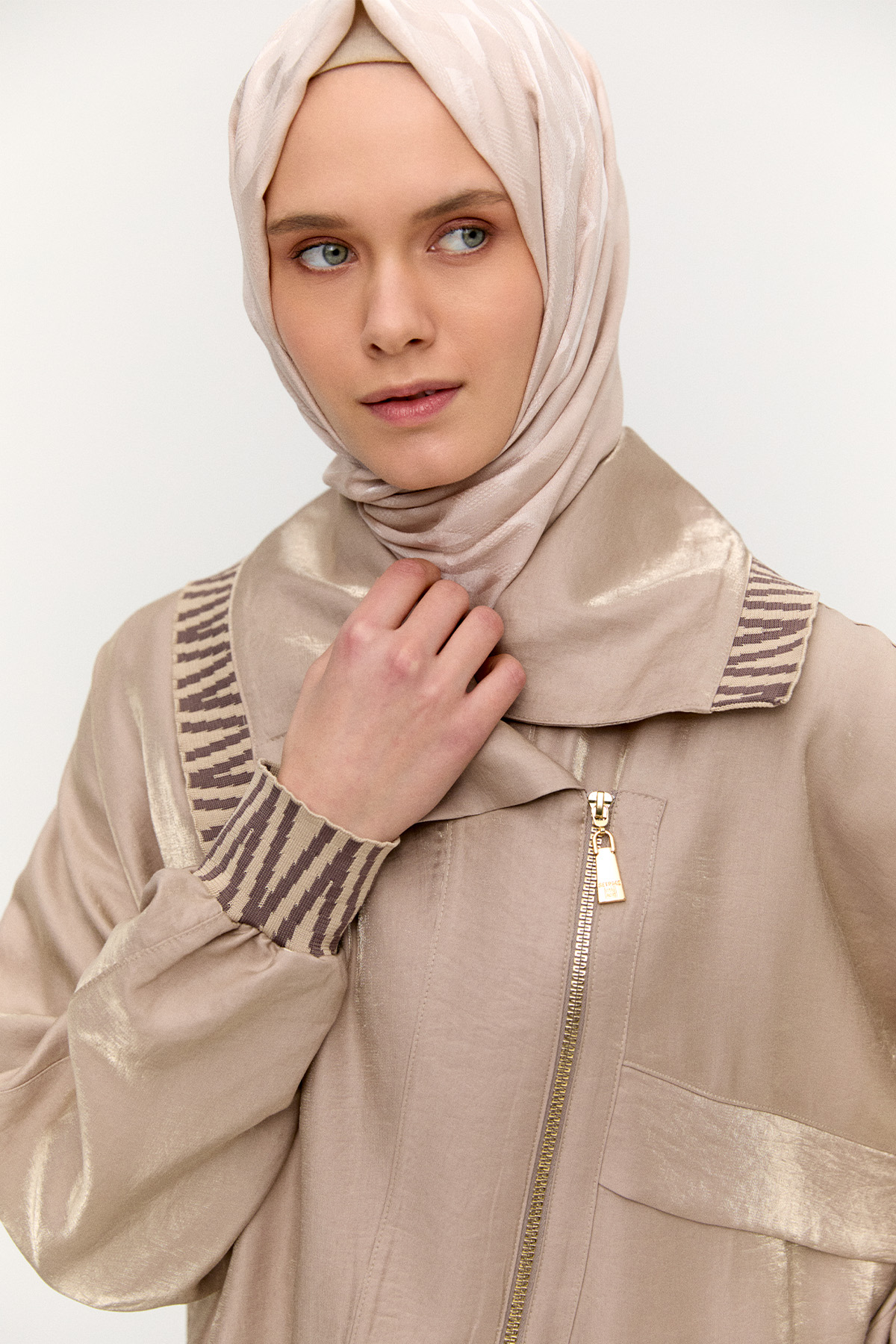 Zebra Desenli Jakar Kap, Tesettür Giyim