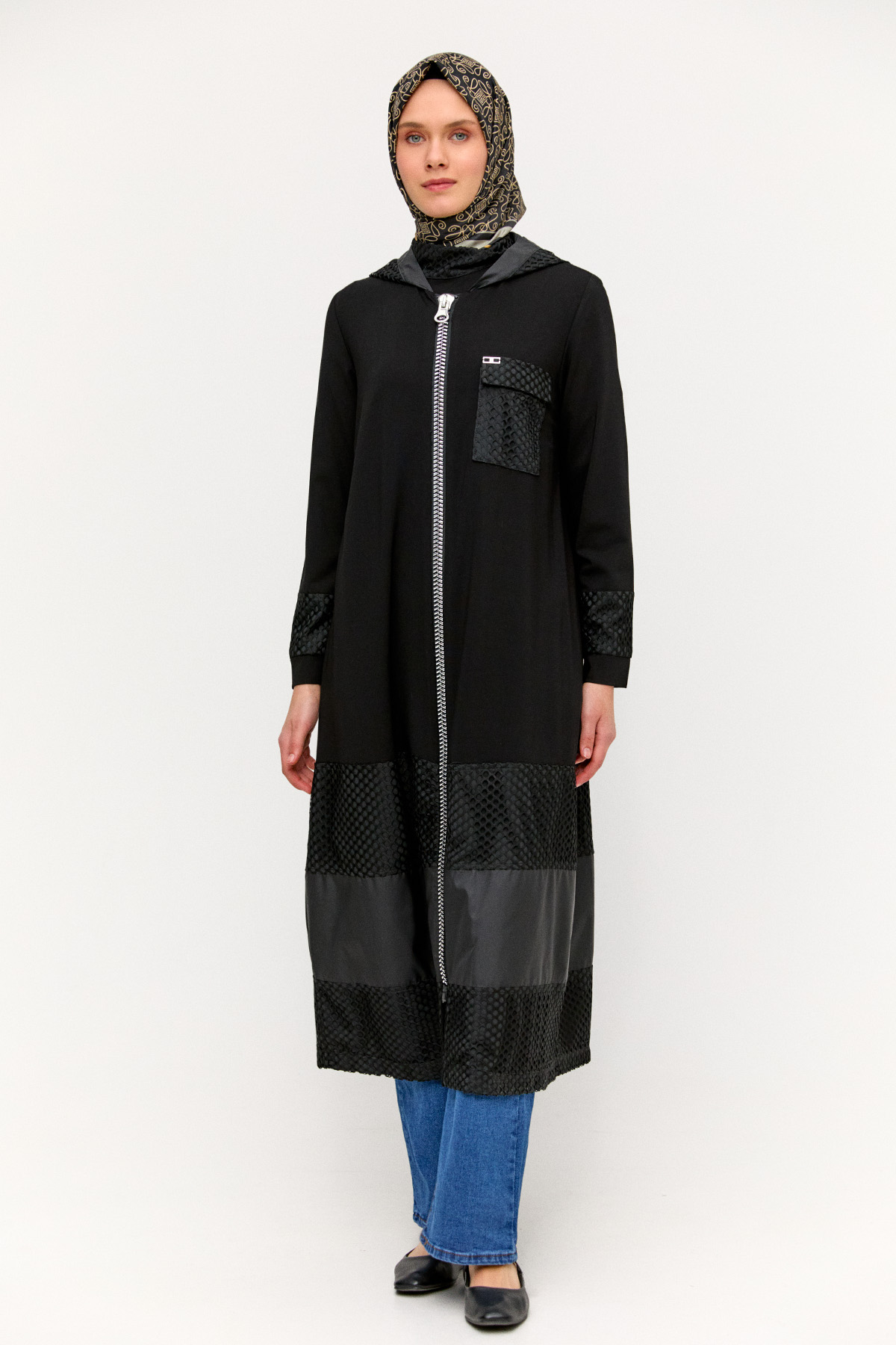 Katmanlı Kapüşonlu Kap, Tesettür Giyim