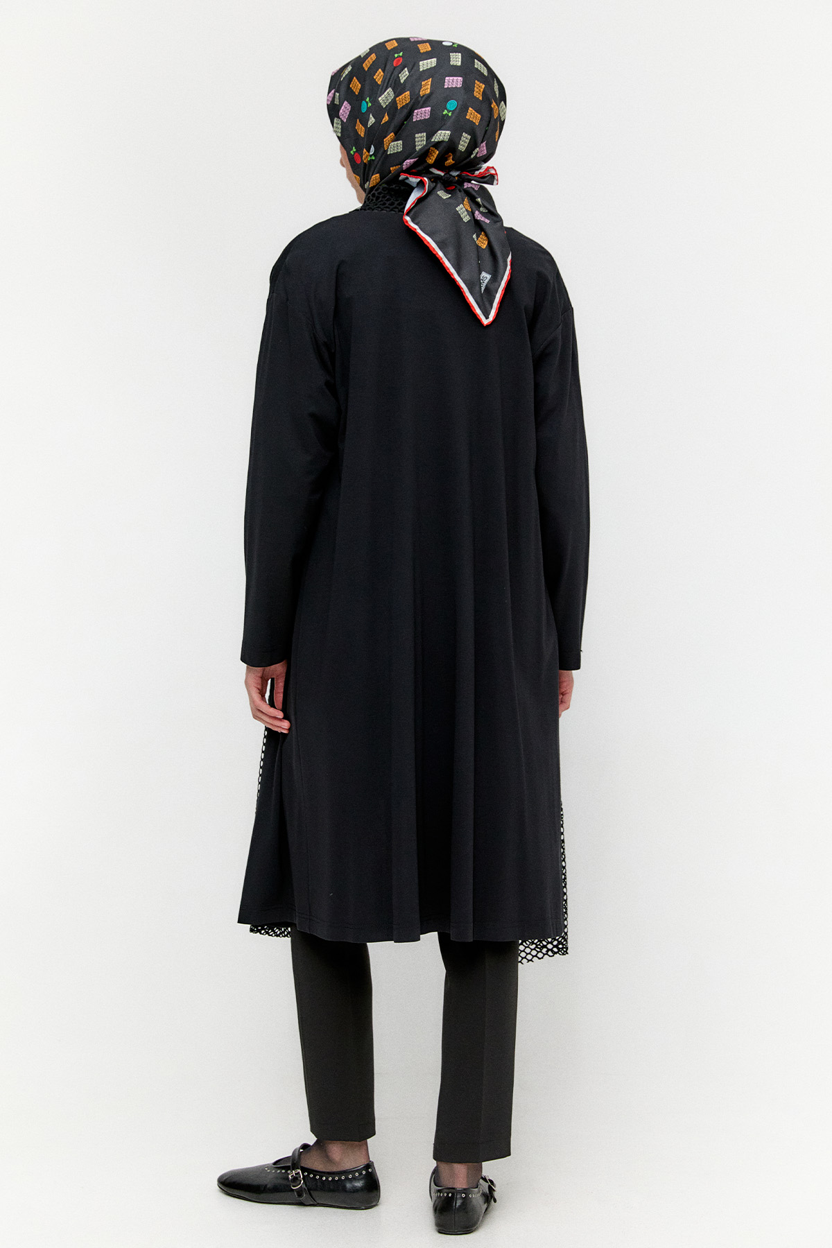 File Detaylı Şal Yaka Kap, Tesettür Giyim