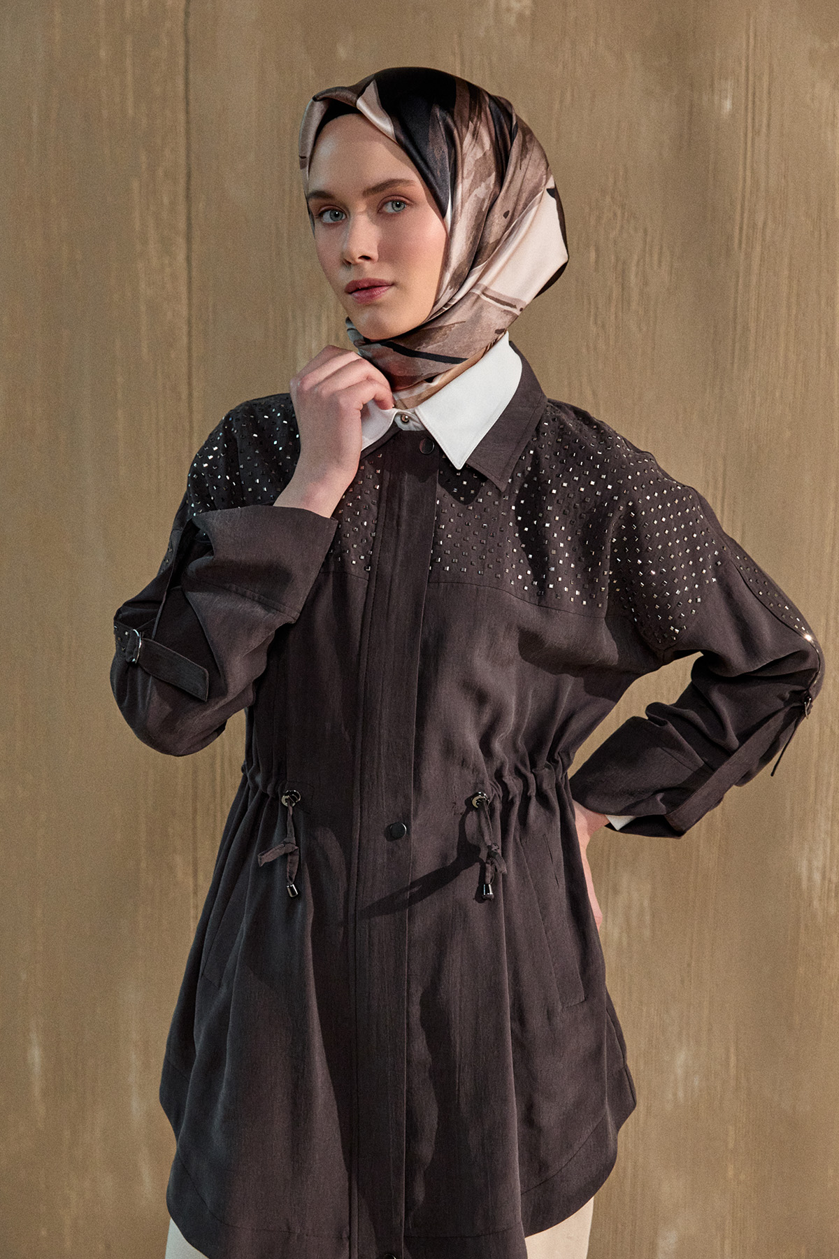 Hotfix Baskılı Kap, Tesettür Giyim