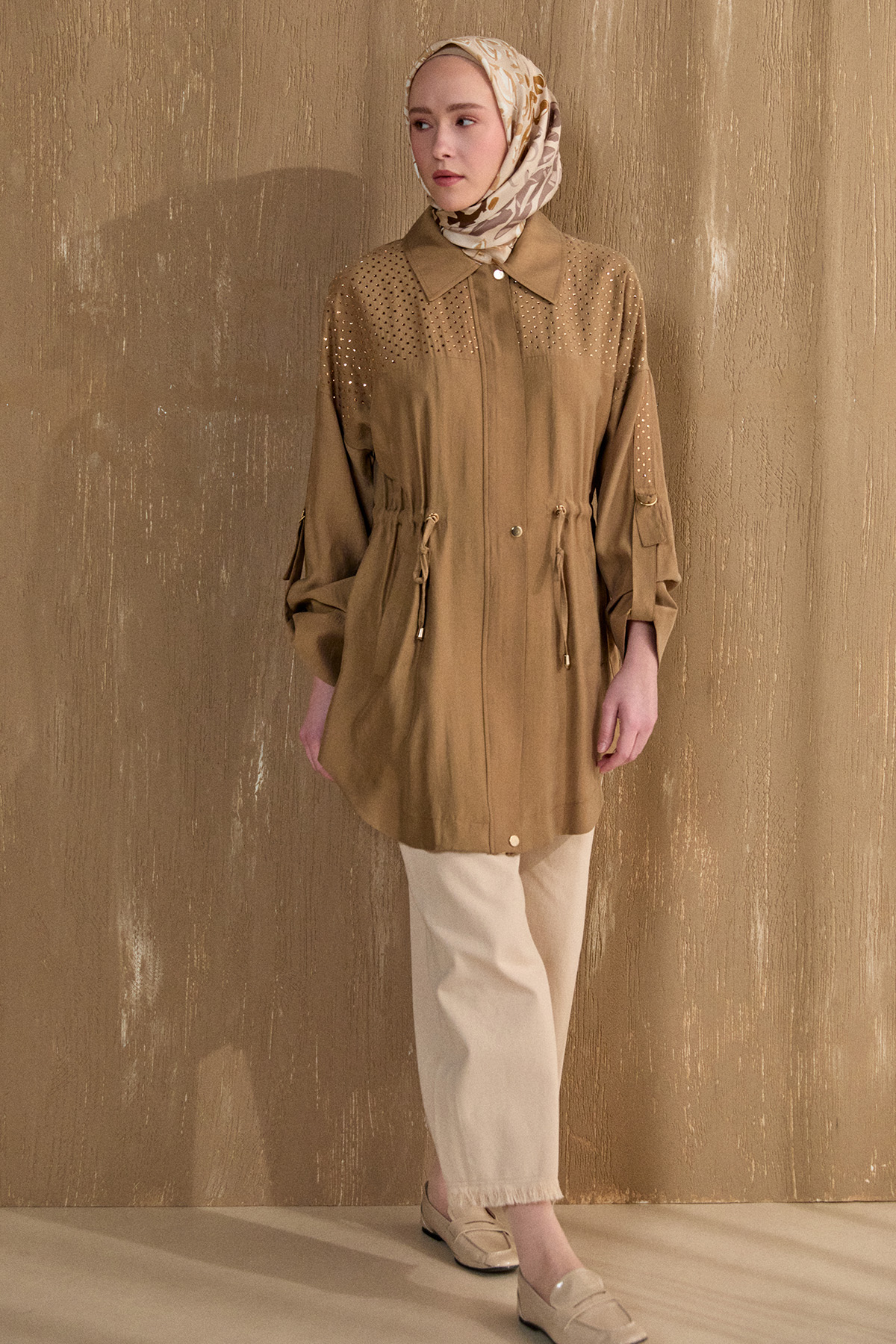 Hotfix Baskılı Kap, Tesettür Giyim