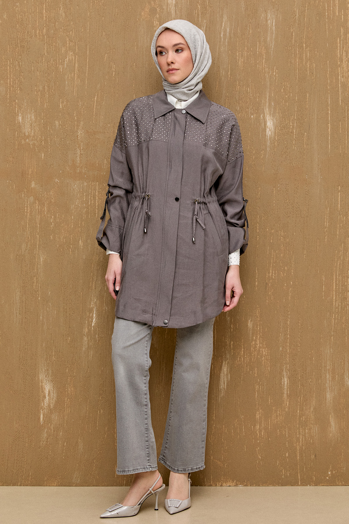 Hotfix Baskılı Kap, Tesettür Giyim