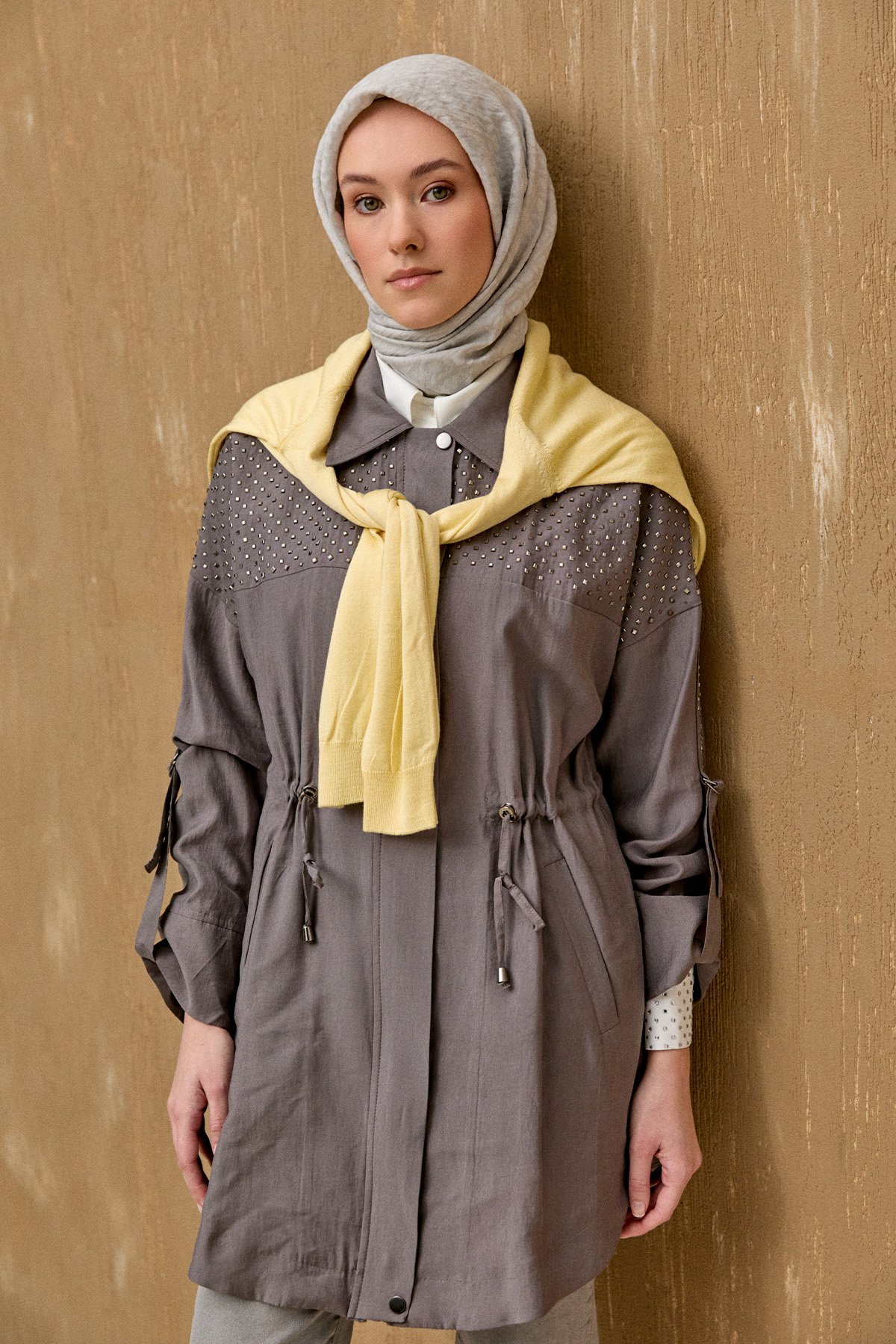 Hotfix Baskılı Kap, Tesettür Giyim