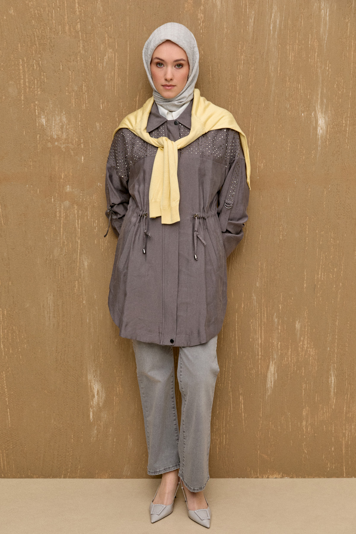 Hotfix Baskılı Kap, Tesettür Giyim