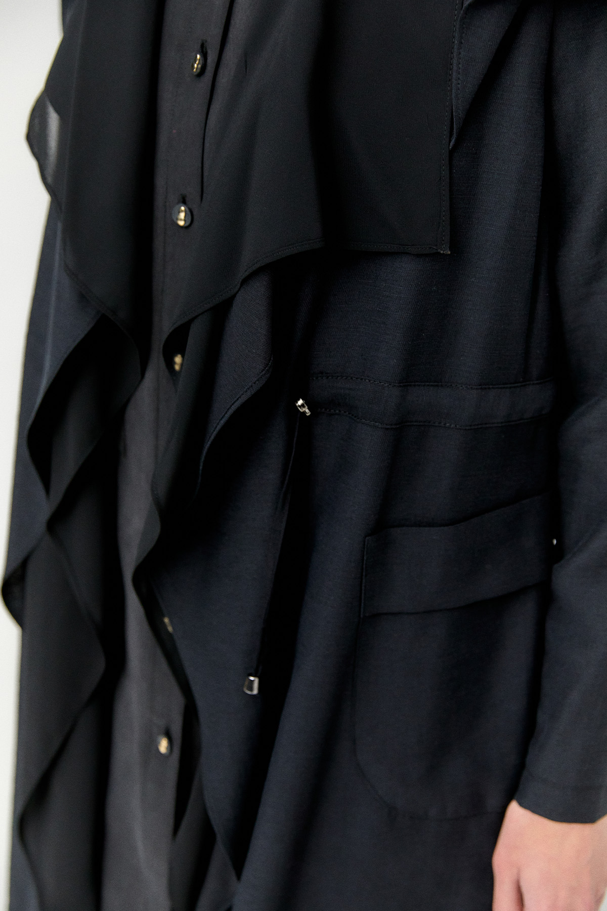 Şifon Parçalı Keten Görünümlü Kap, Tesettür Giyim