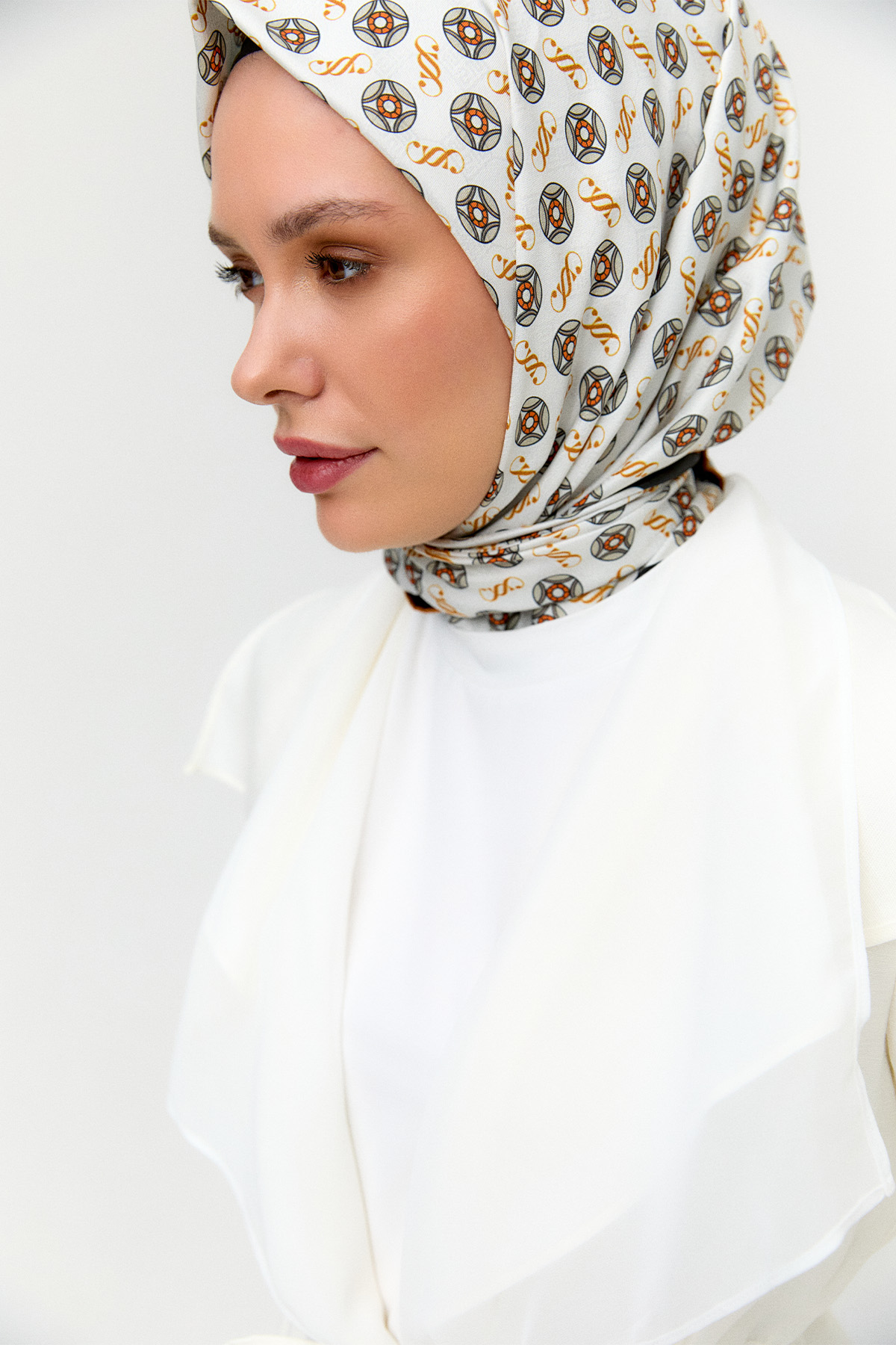 Şifon Parçalı Keten Görünümlü Kap, Tesettür Giyim