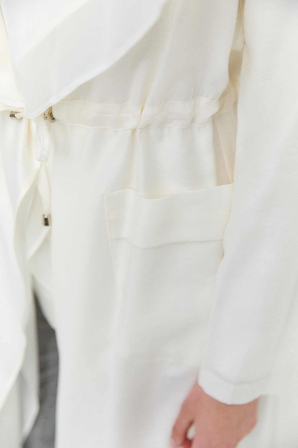 Şifon Parçalı Keten Görünümlü Kap, Tesettür Giyim