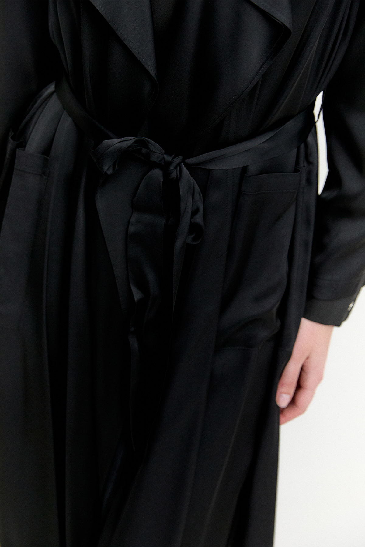 Kuşaklı Saten Kap, Tesettür Giyim