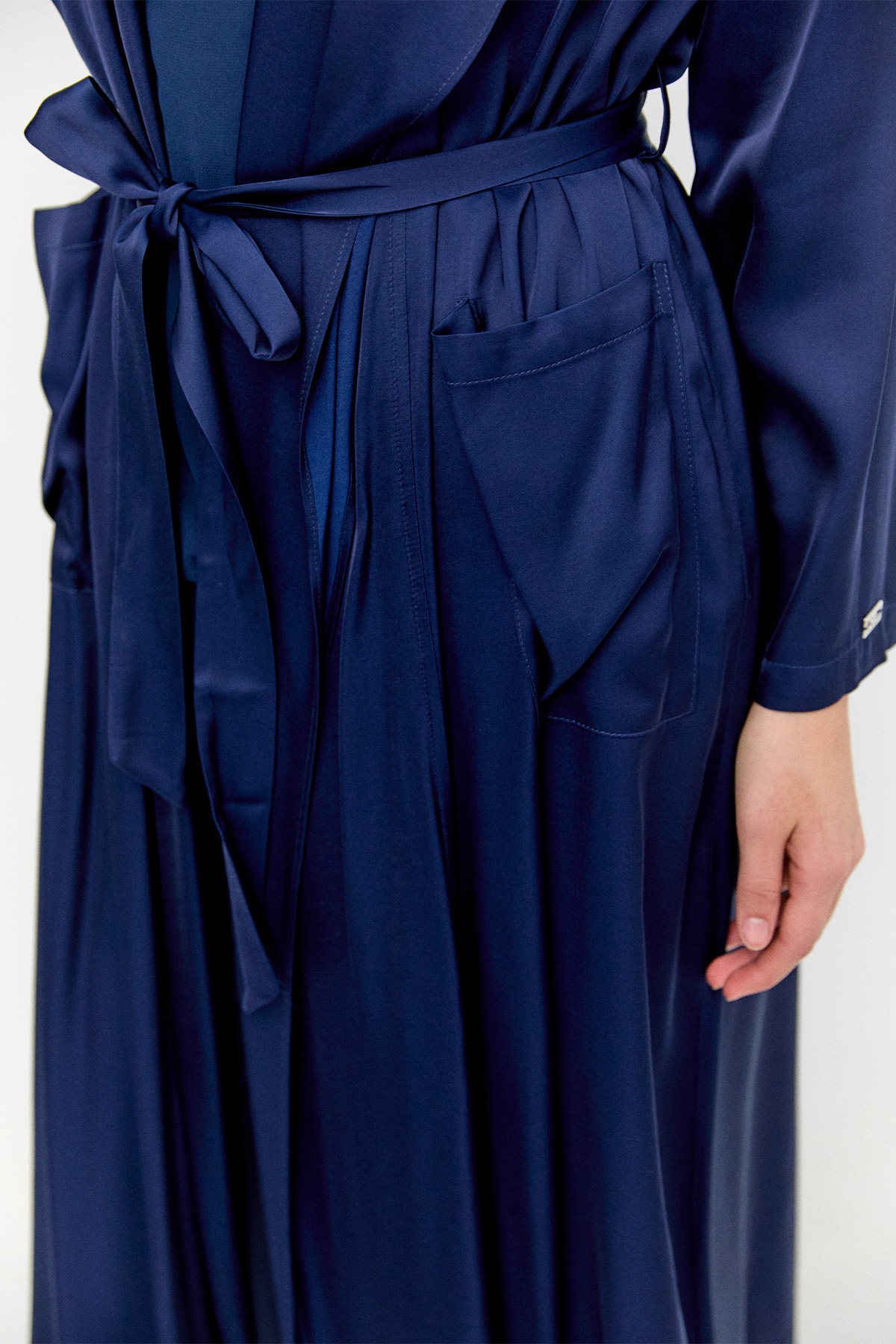 Kuşaklı Saten Kap, Tesettür Giyim