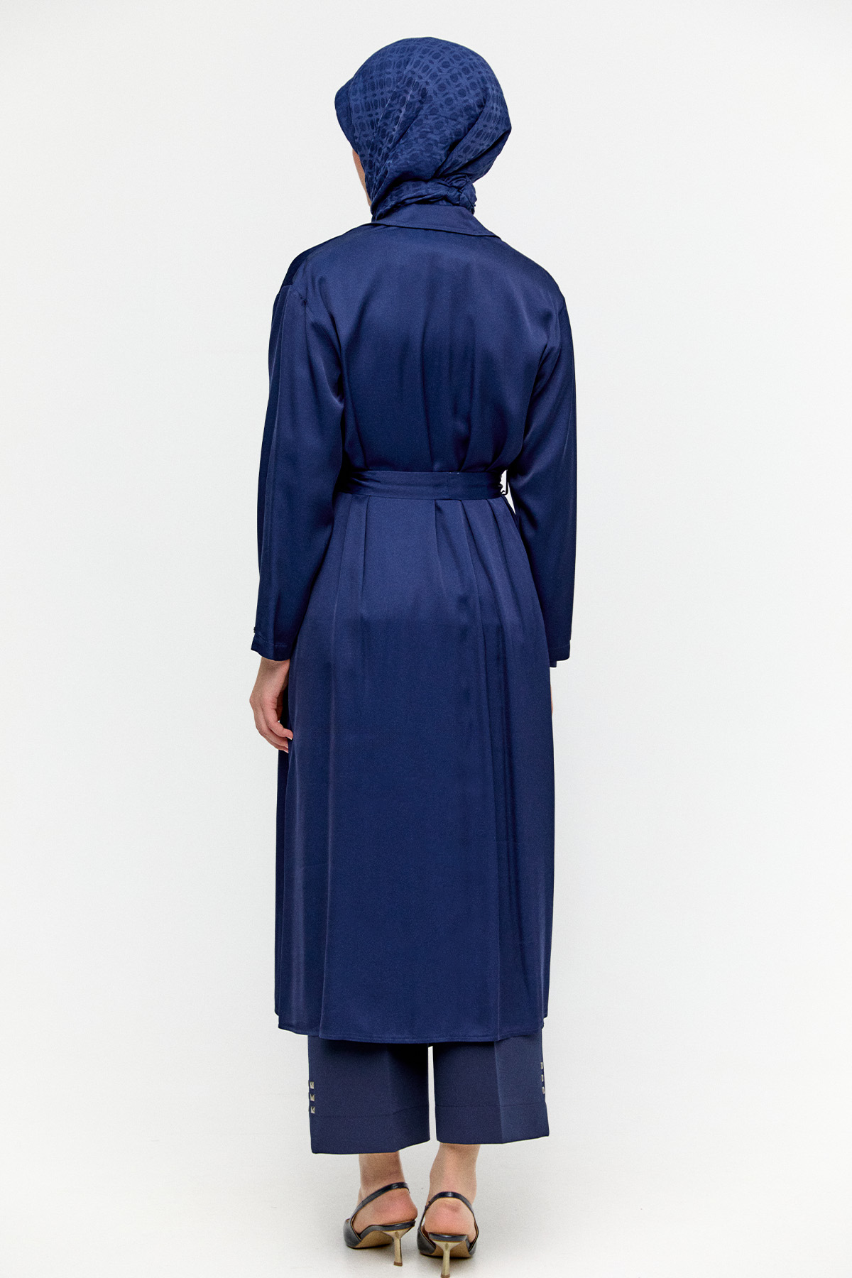 Kuşaklı Saten Kap, Tesettür Giyim