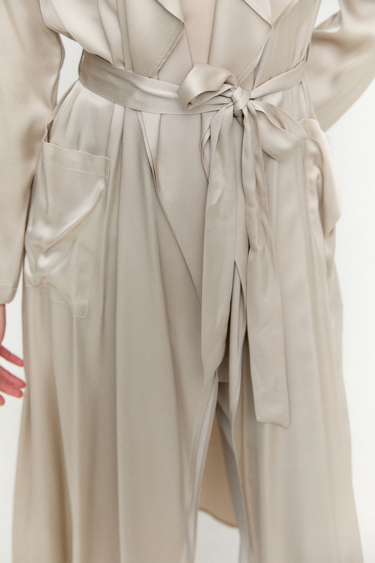 Kuşaklı Saten Kap, Tesettür Giyim