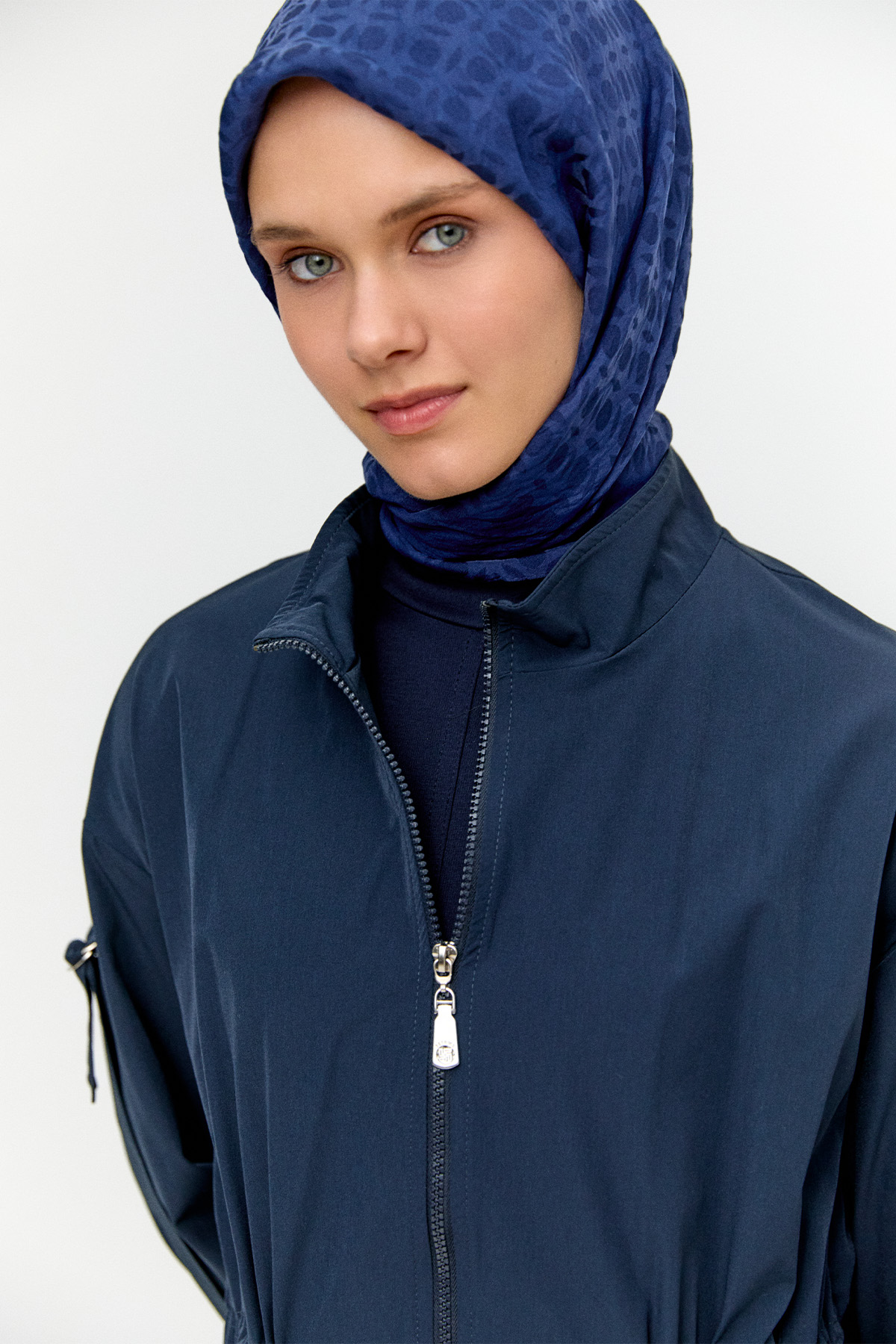 Yüksek Yakalı Stoperli Kap, Tesettür Giyim