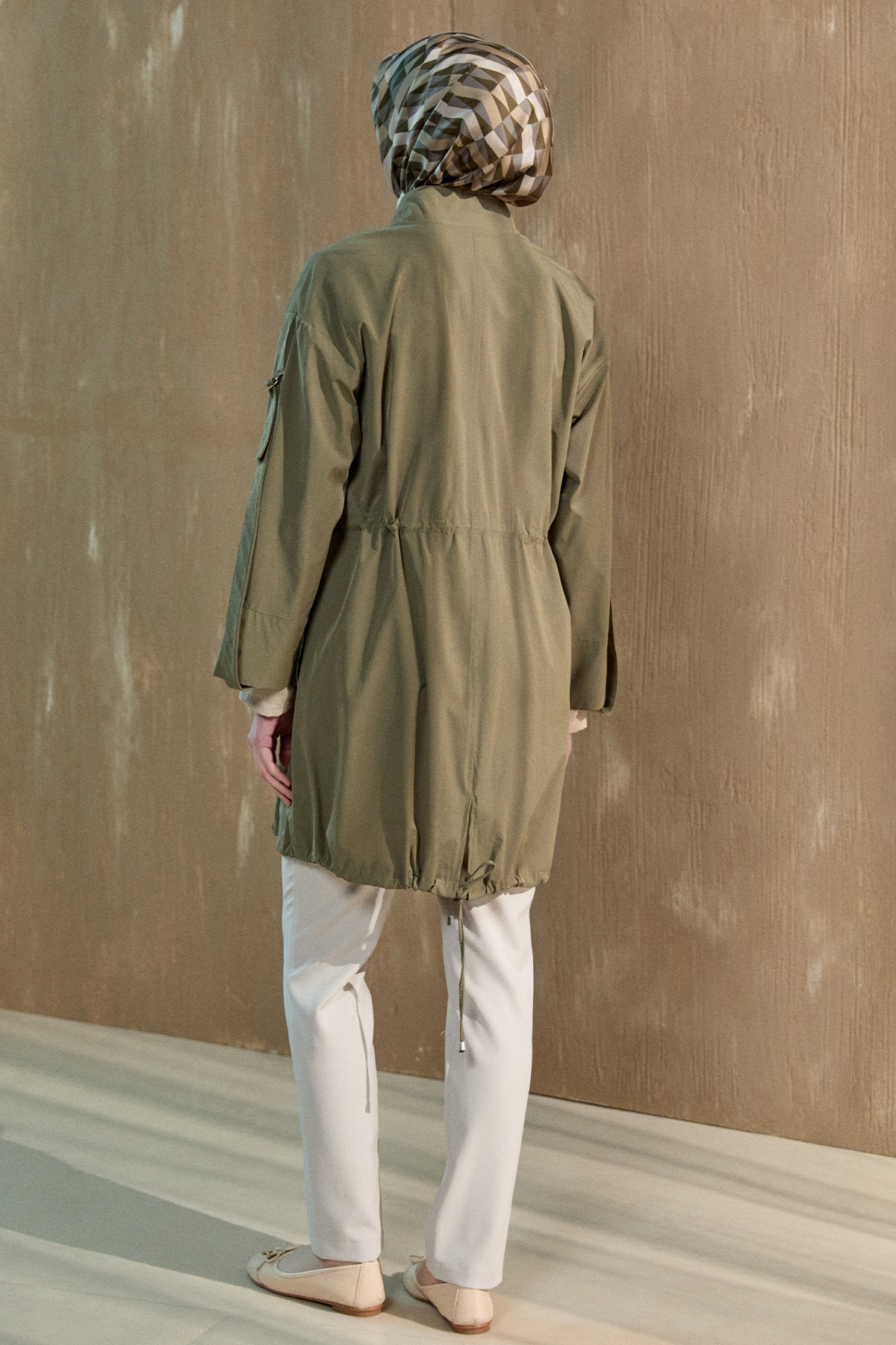 Yüksek Yakalı Stoperli Kap, Tesettür Giyim