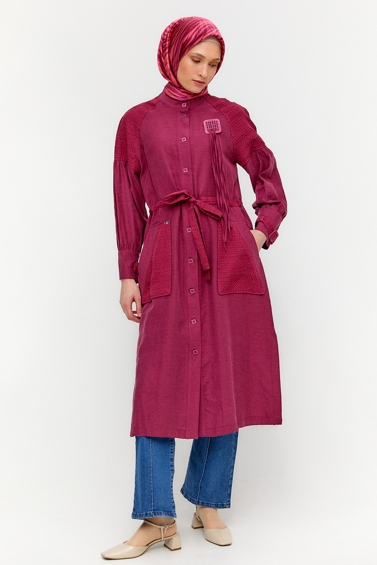 Fileli Reglan Kol Uzun Tunik, Tesettür Giyim
