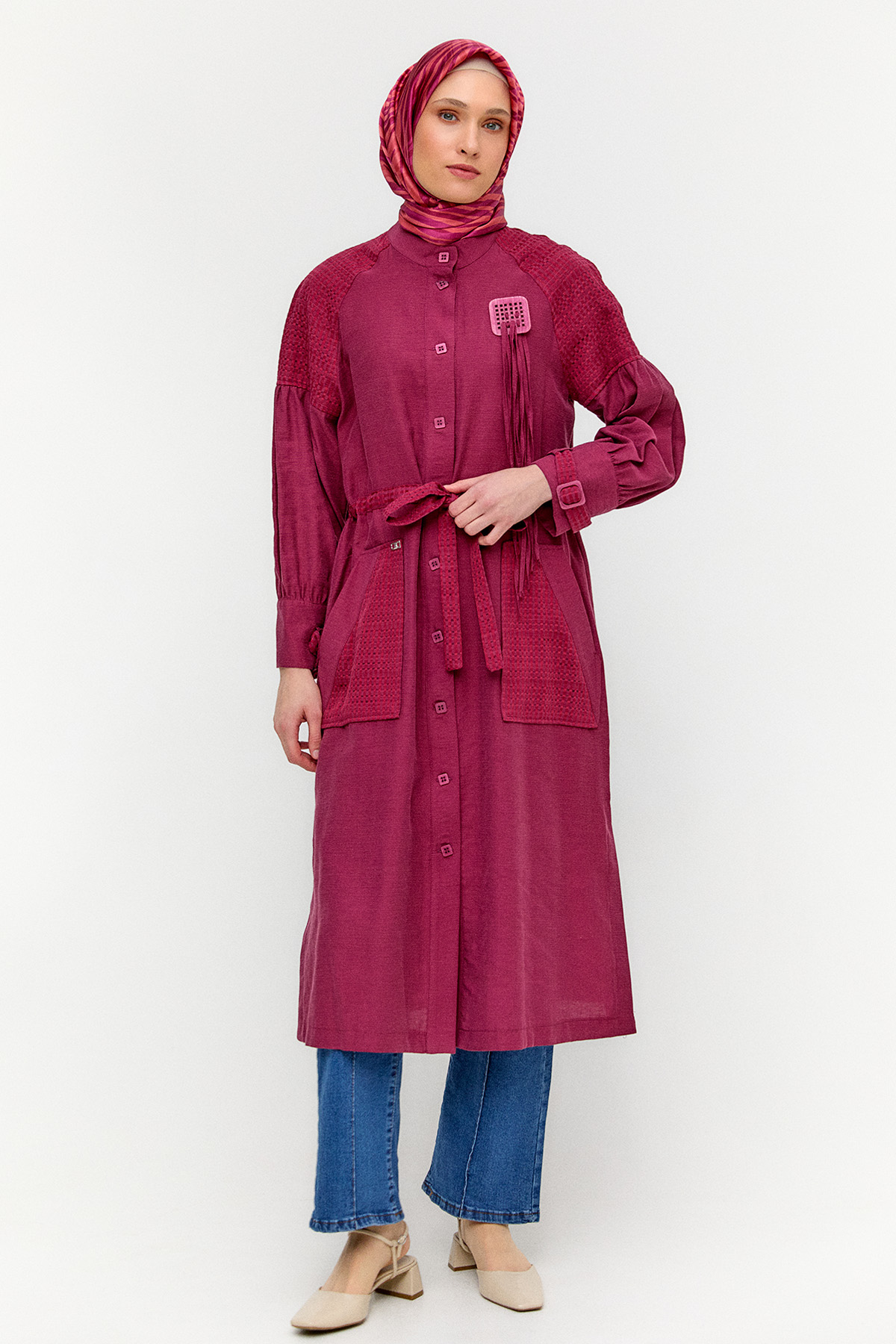 Fileli Reglan Kol Uzun Tunik, Tesettür Giyim