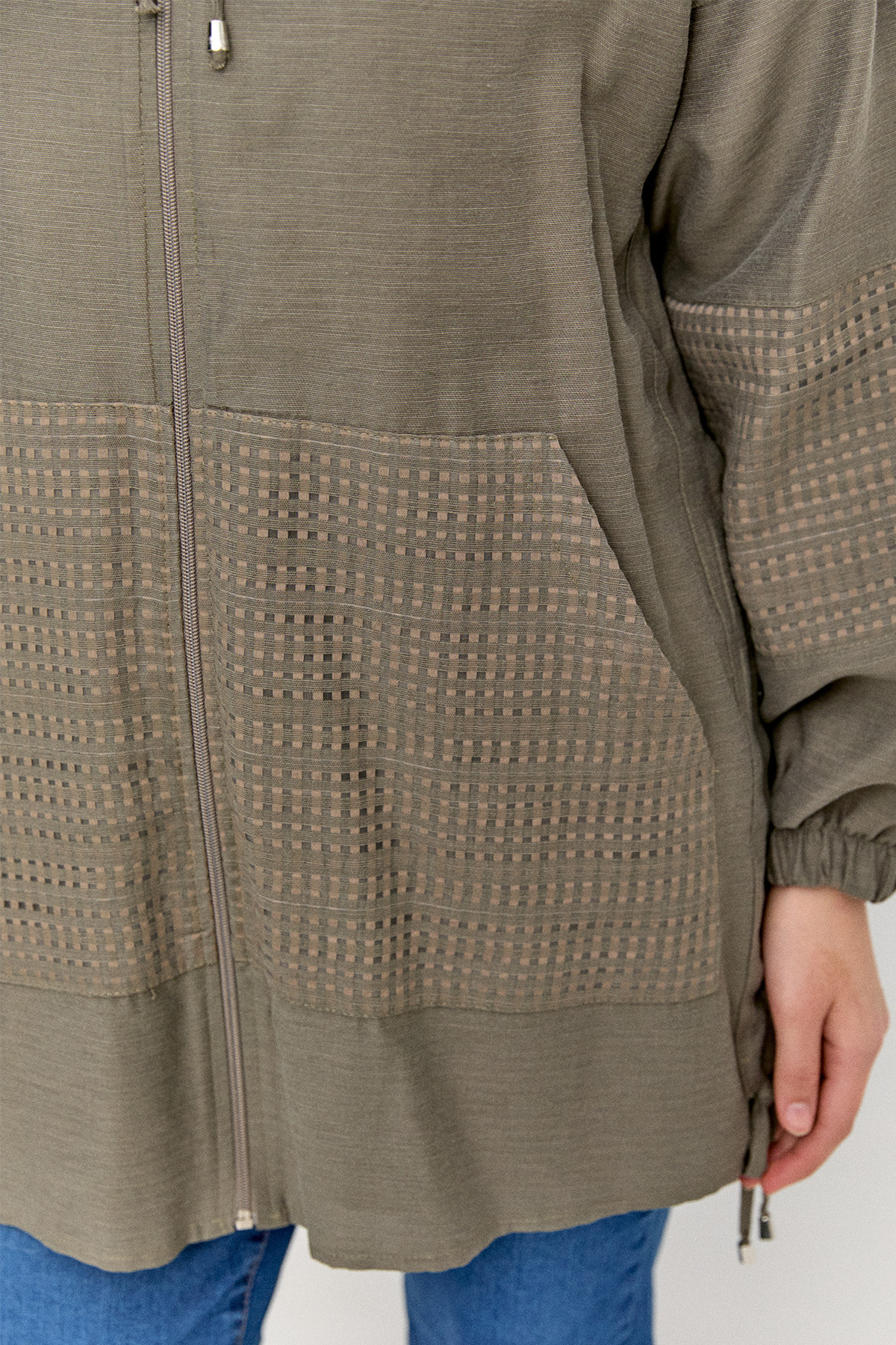 Kapüşonlu Keten Kap, Tesettür Giyim