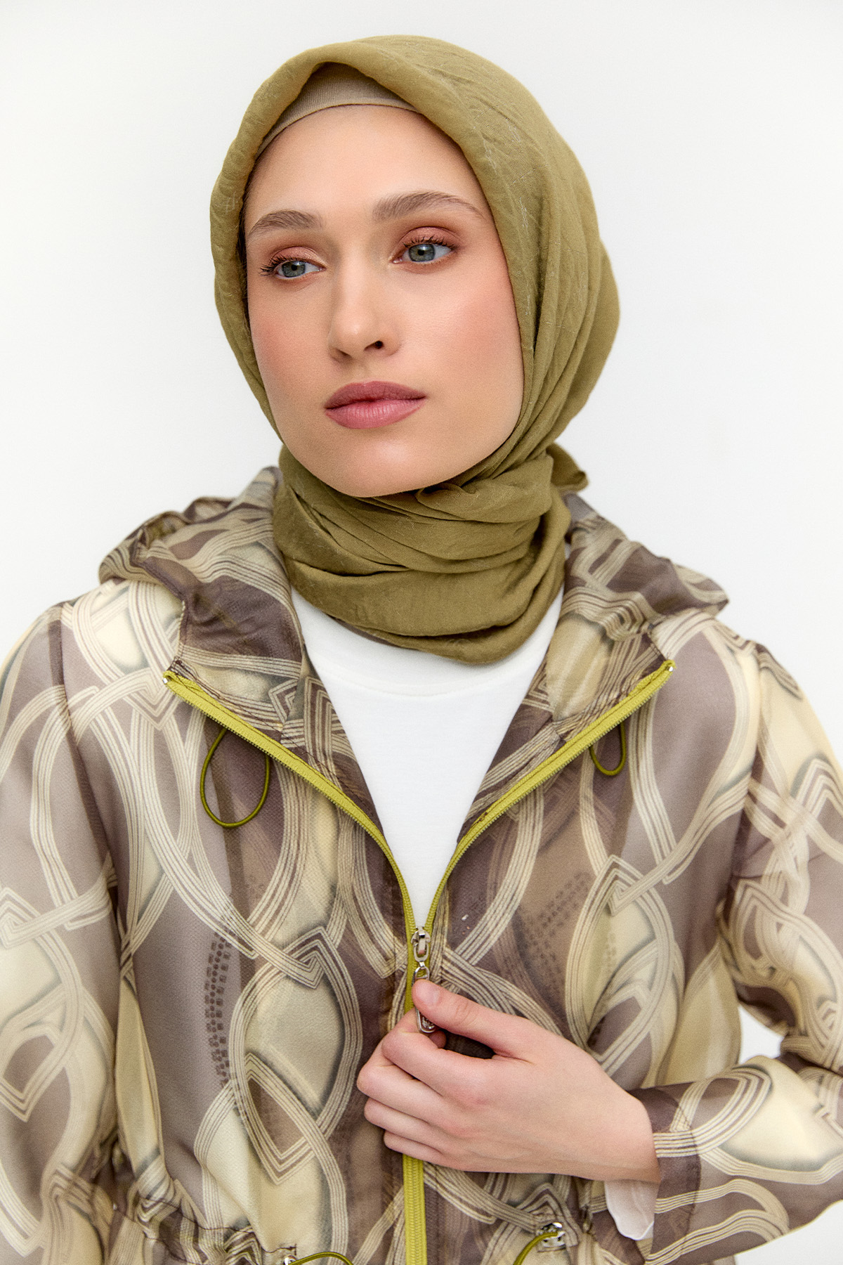 Desenli Organze Twinset, Tesettür Giyim