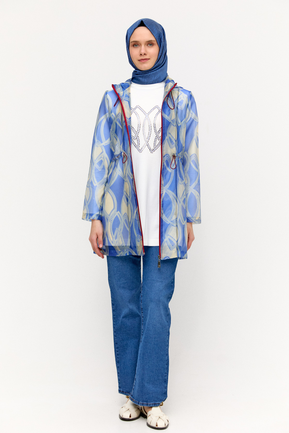 Desenli Organze Twinset, Tesettür Giyim