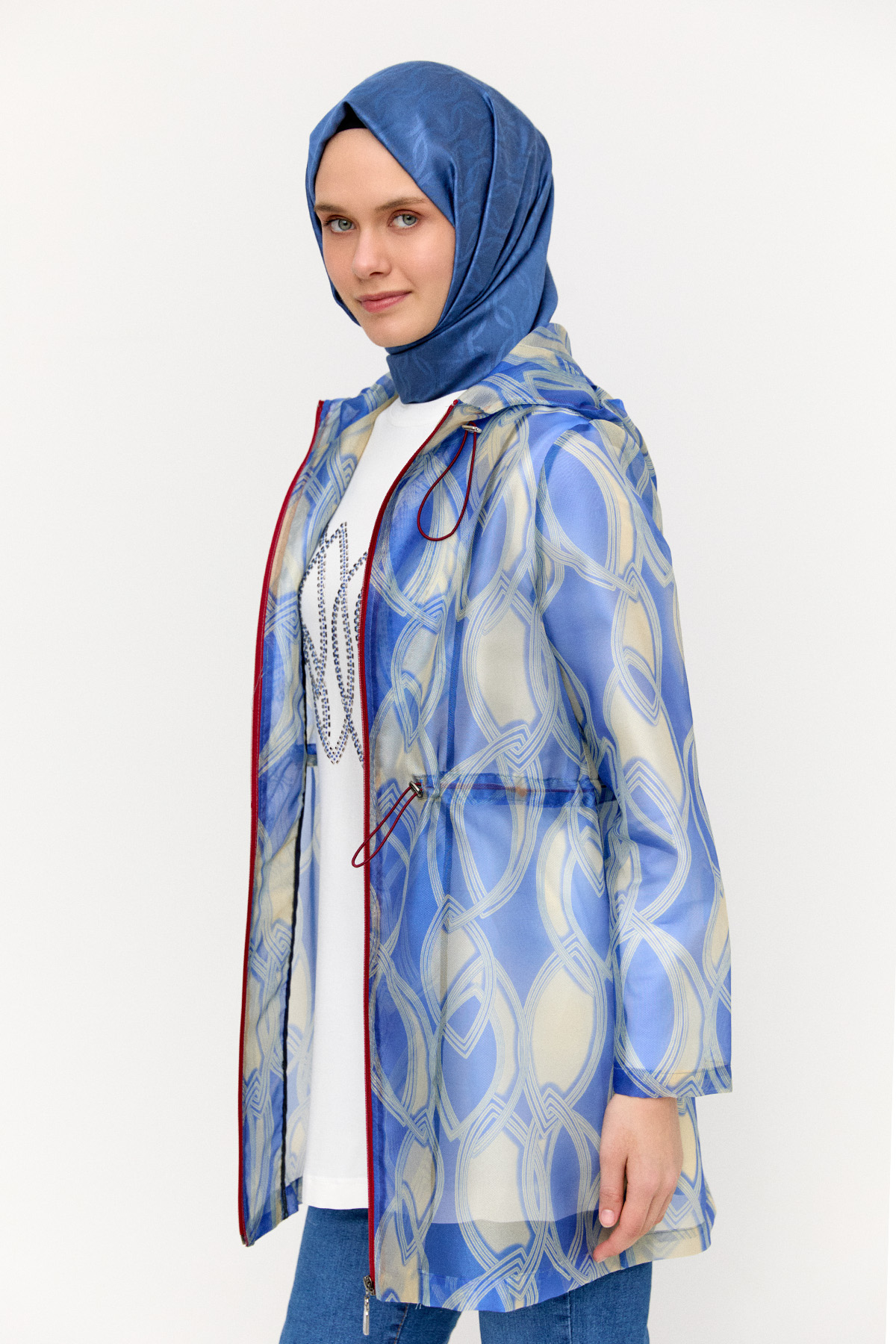 Desenli Organze Twinset, Tesettür Giyim