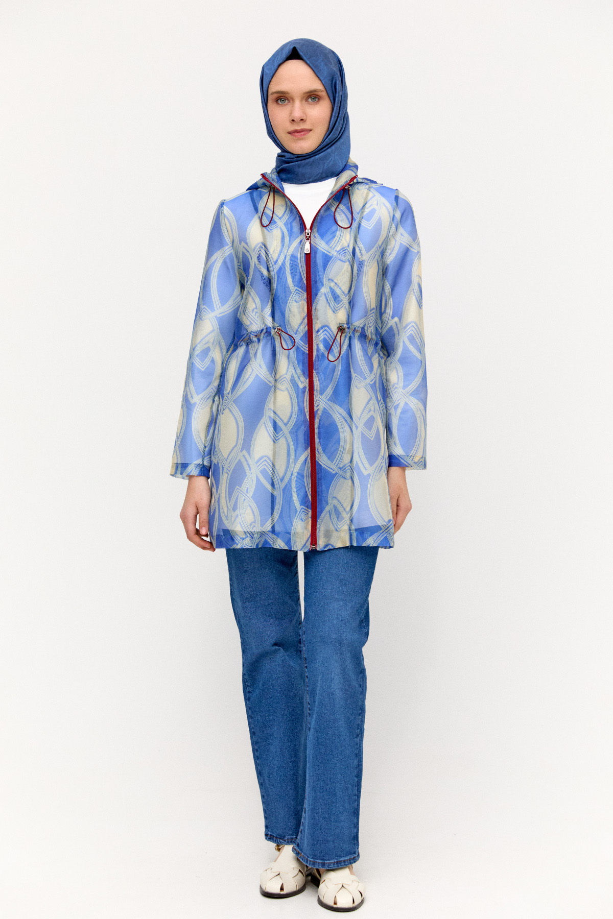 Desenli Organze Twinset, Tesettür Giyim