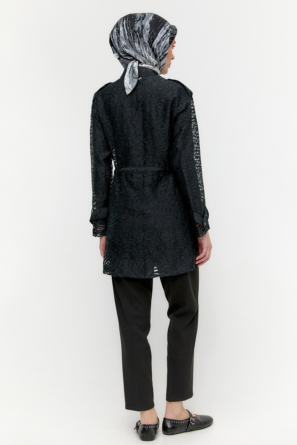 Zebra Desenli Organze Twinset, Tesettür Giyim