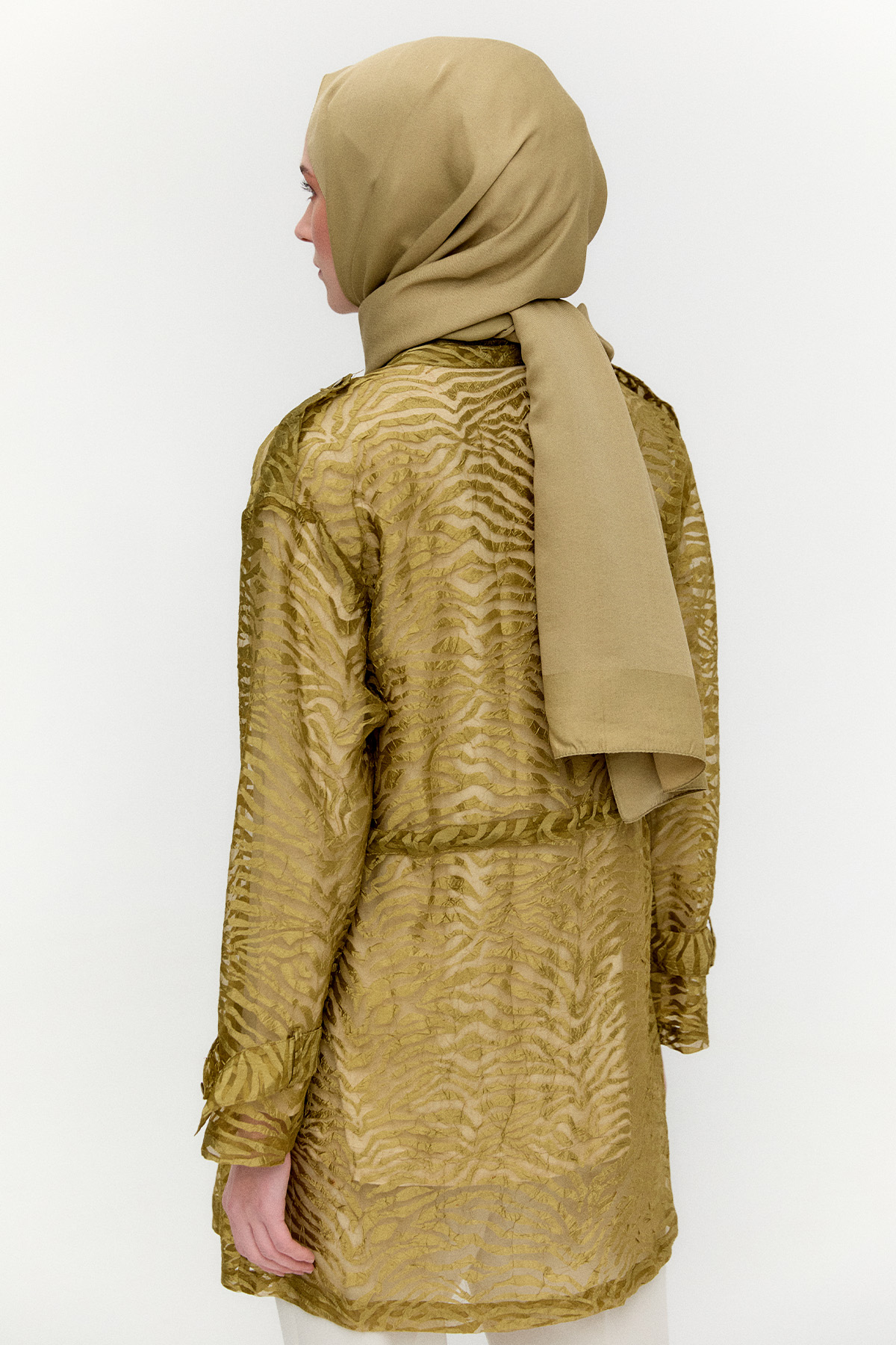 Zebra Desenli Organze Twinset, Tesettür Giyim