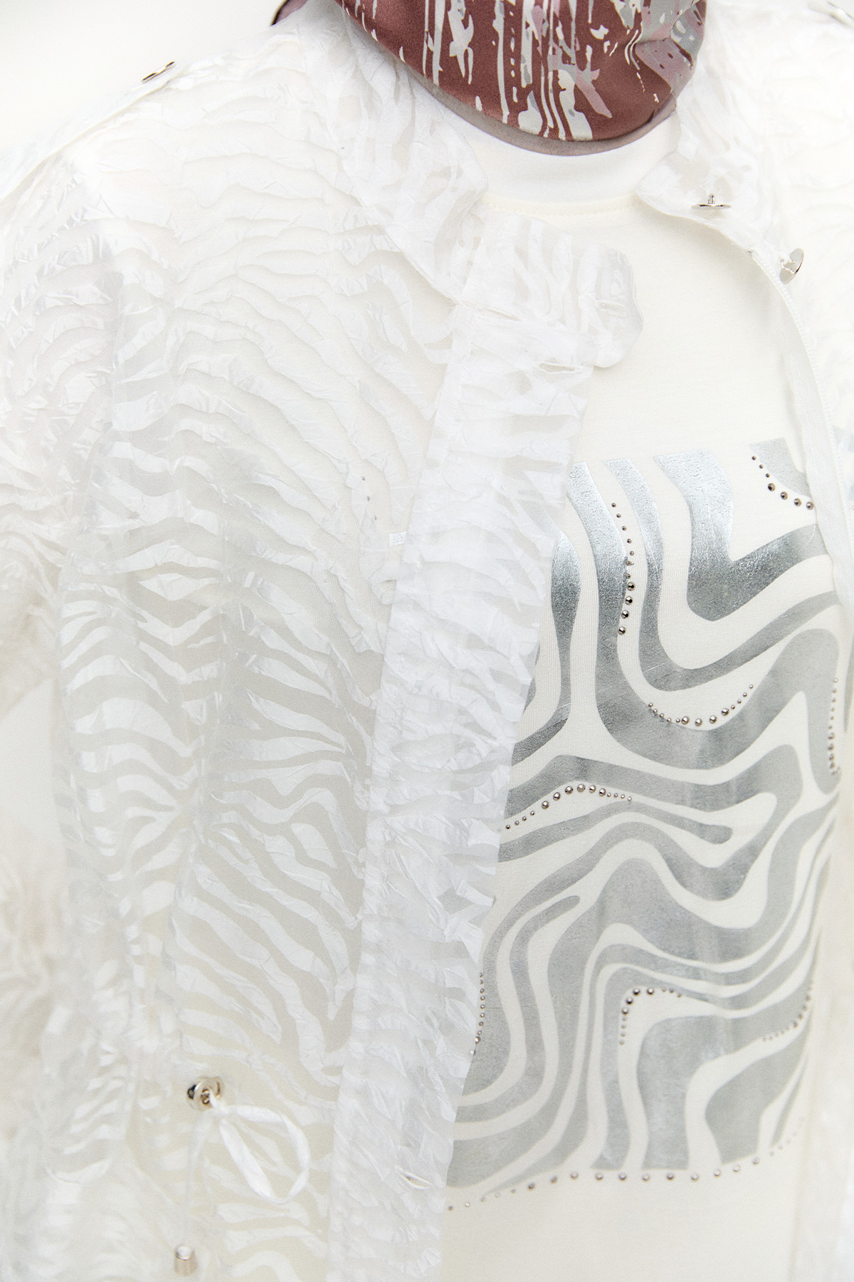 Zebra Desenli Organze Twinset, Tesettür Giyim