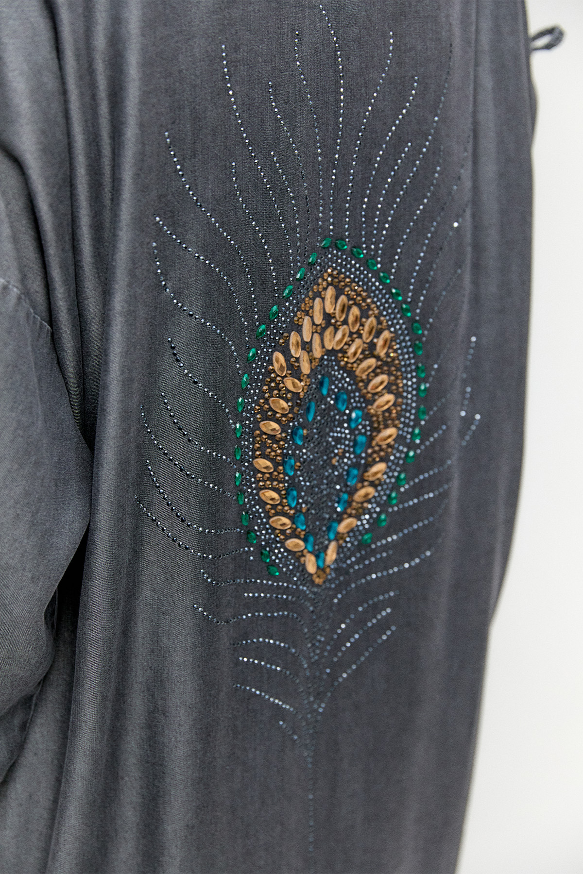 Sırtta Taş Detaylı Pamuk Kap, Tesettür Giyim