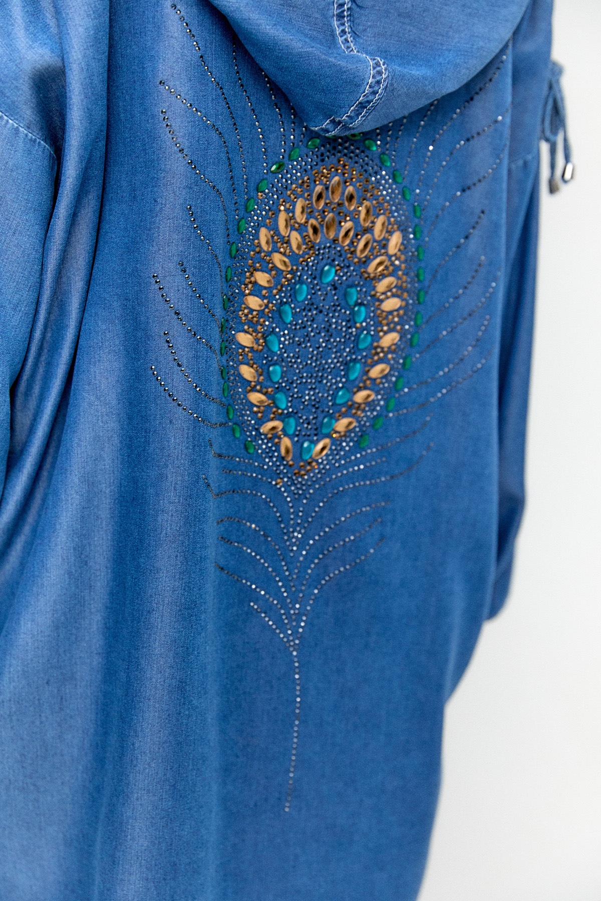 Sırtta Taş Detaylı Pamuk Kap, Tesettür Giyim