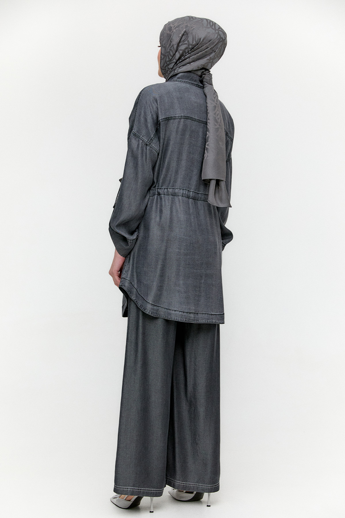 Hotfix Baskılı Oversize Pamuk Kap, Tesettür Giyim