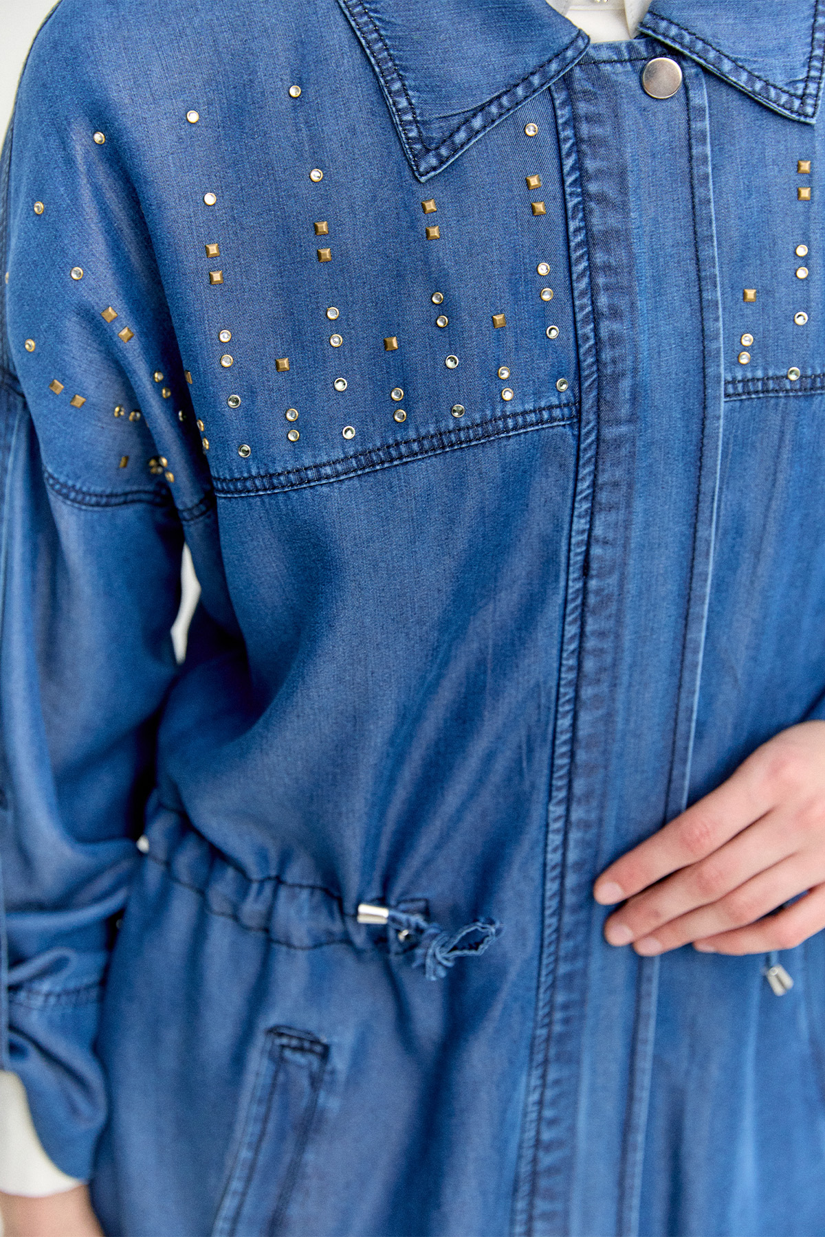 Hotfix Baskılı Oversize Pamuk Kap, Tesettür Giyim