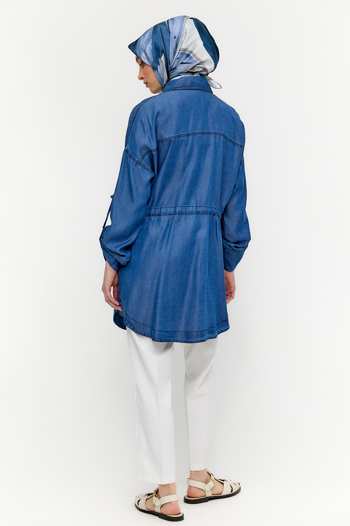 Hotfix Baskılı Oversize Pamuk Kap, Tesettür Giyim