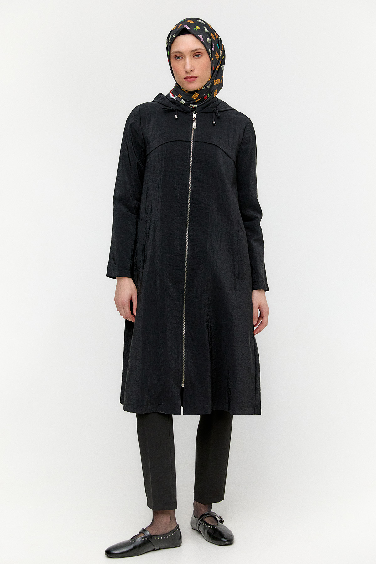 Kapüşonlu Paraşüt Kap, Tesettür Giyim