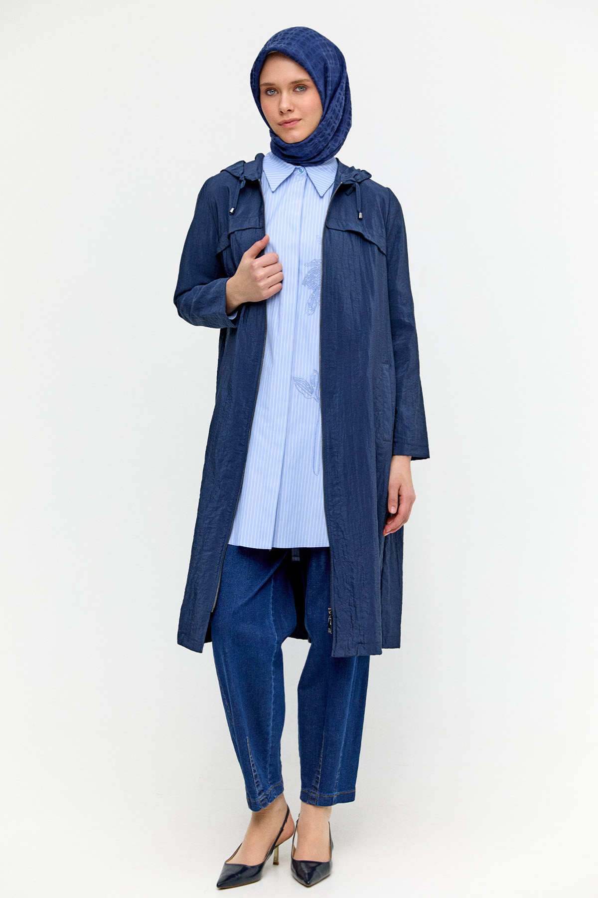 Kapüşonlu Paraşüt Kap, Tesettür Giyim