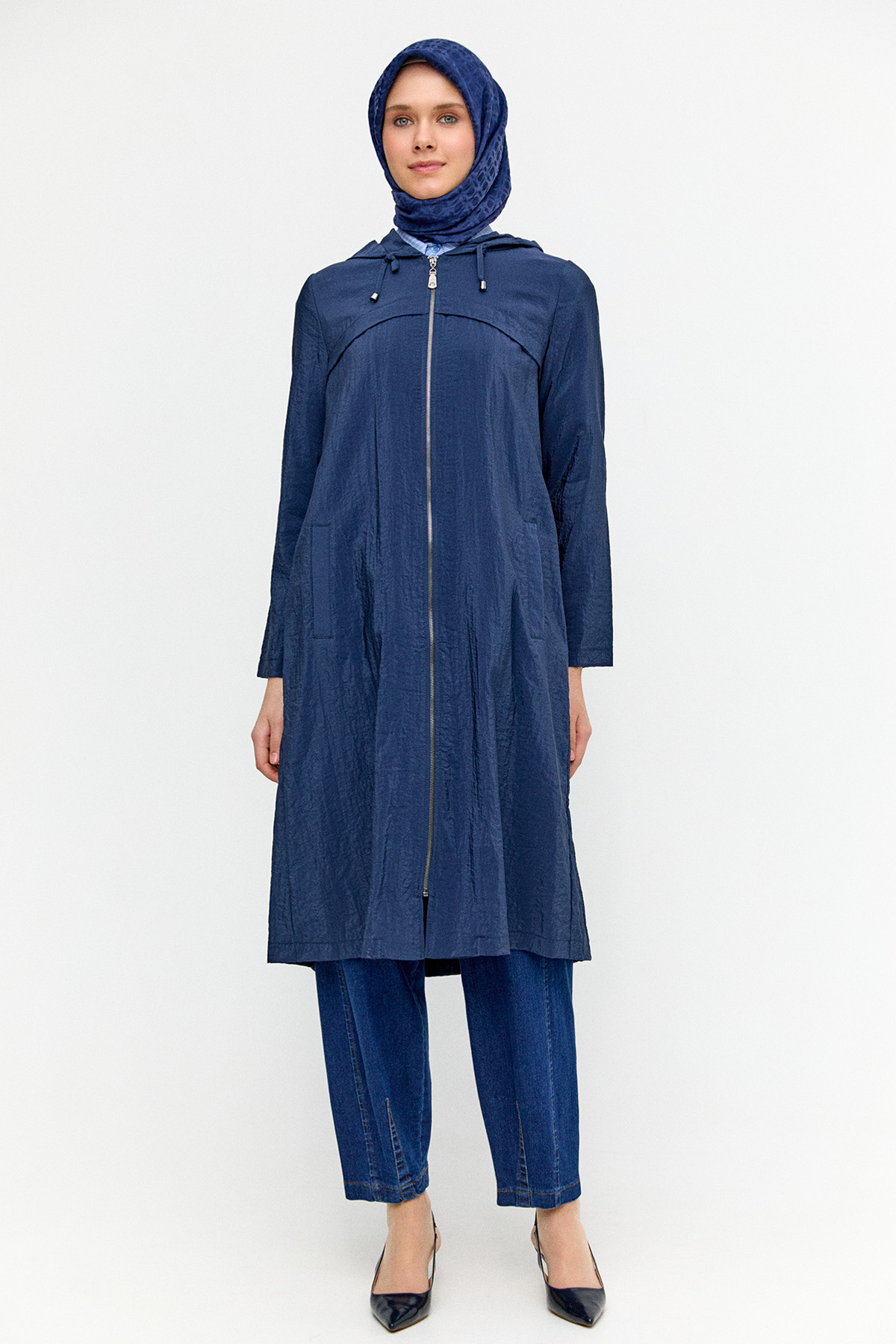 Kapüşonlu Paraşüt Kap, Tesettür Giyim