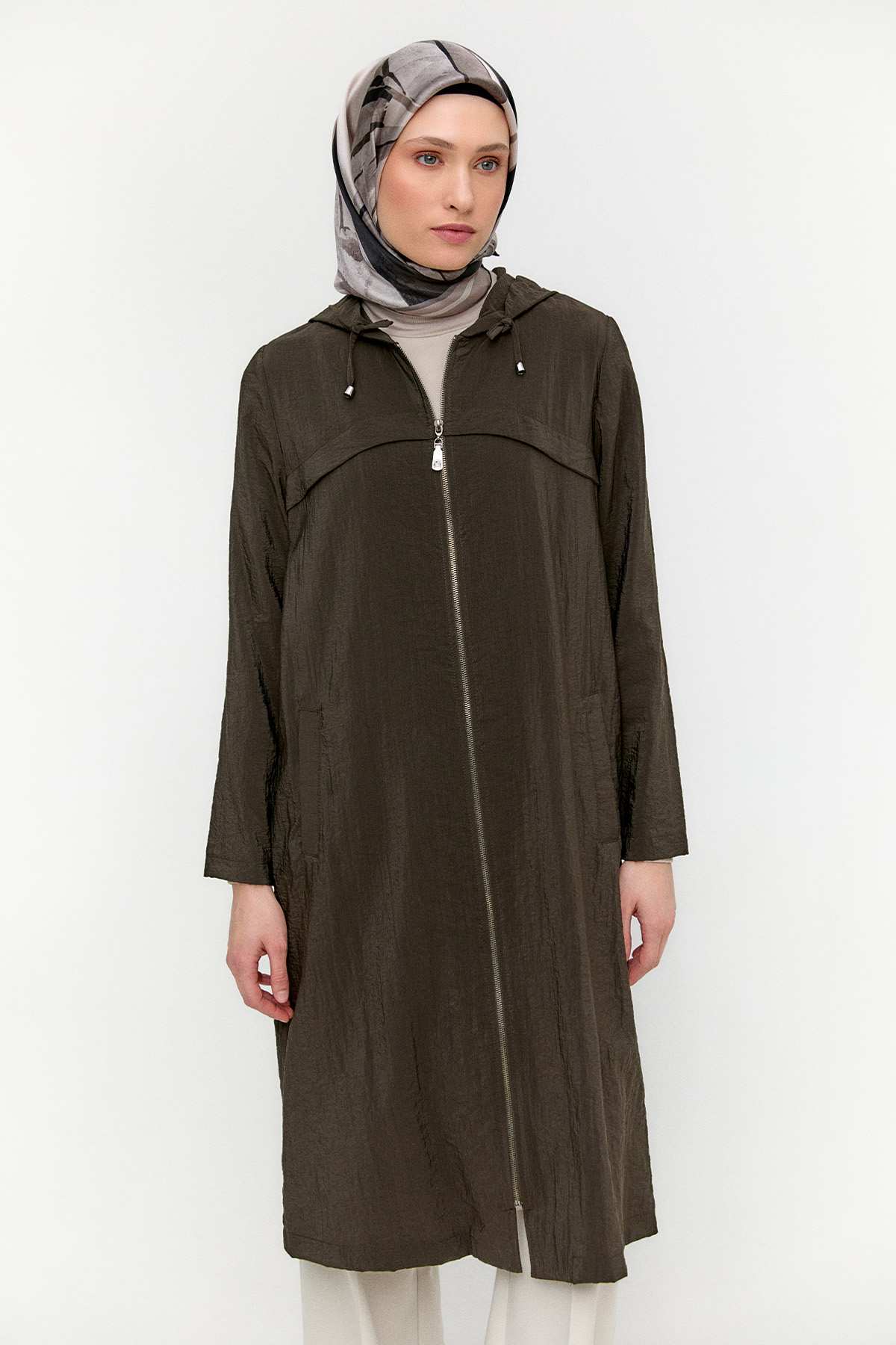 Kapüşonlu Paraşüt Kap, Tesettür Giyim