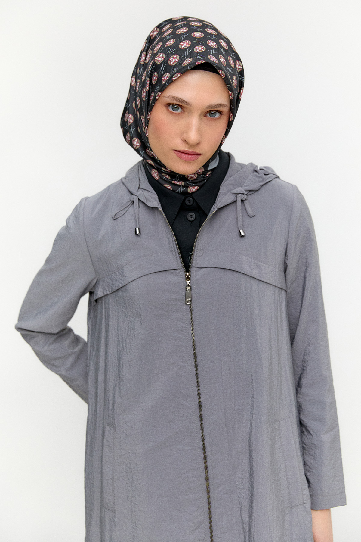 Kapüşonlu Paraşüt Kap, Tesettür Giyim