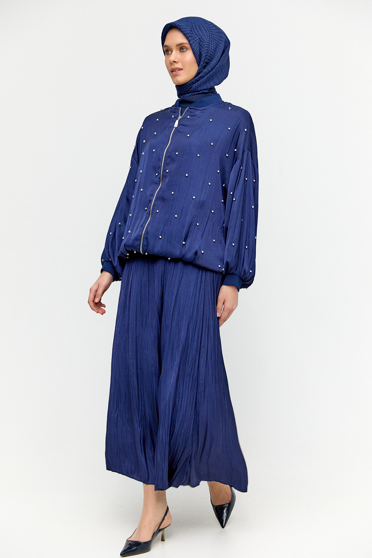 Taşlı Bomber Kap, Tesettür Giyim