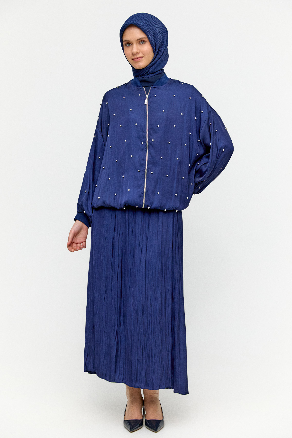 Taşlı Bomber Kap, Tesettür Giyim