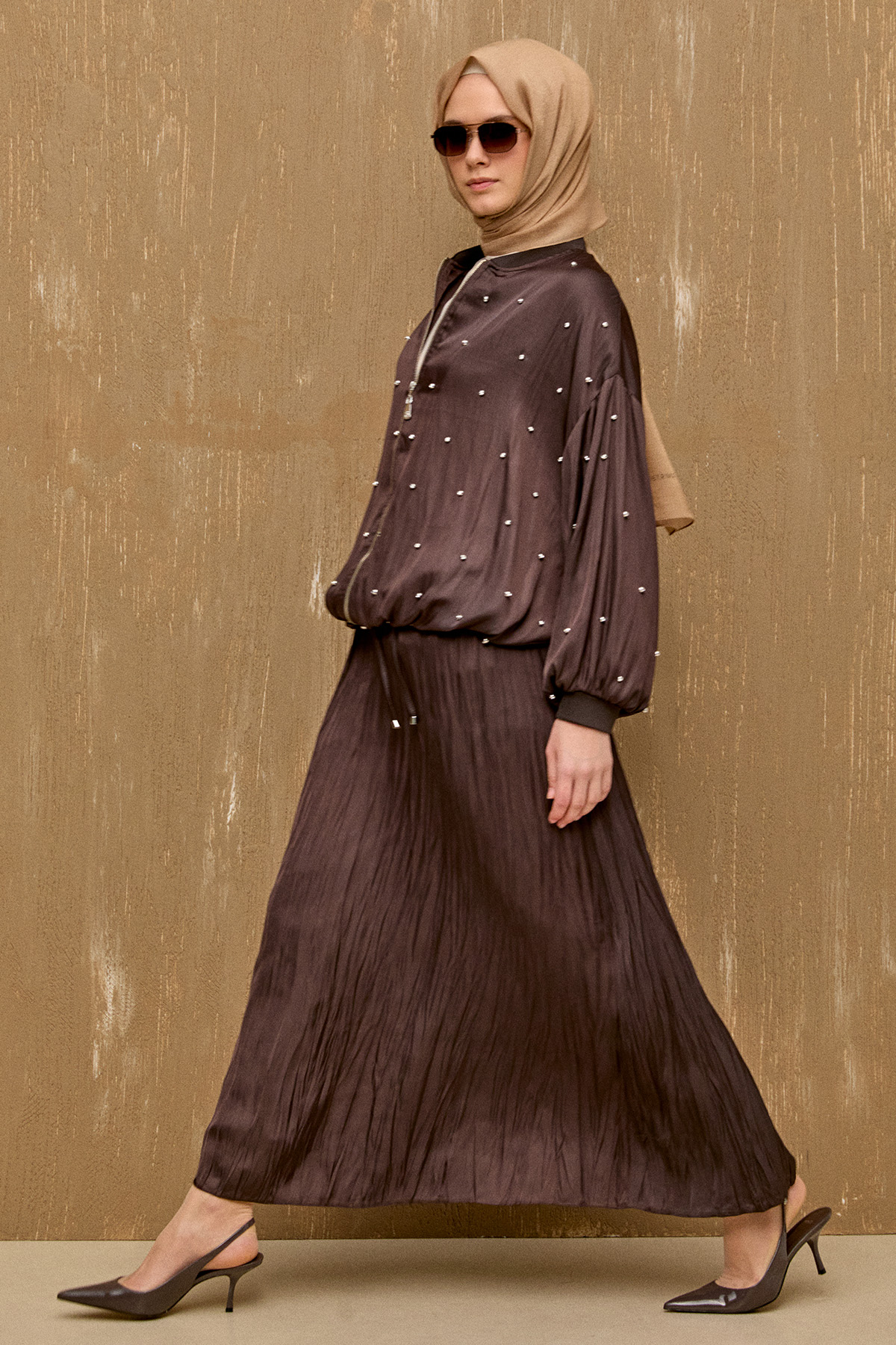 Taşlı Bomber Kap, Tesettür Giyim