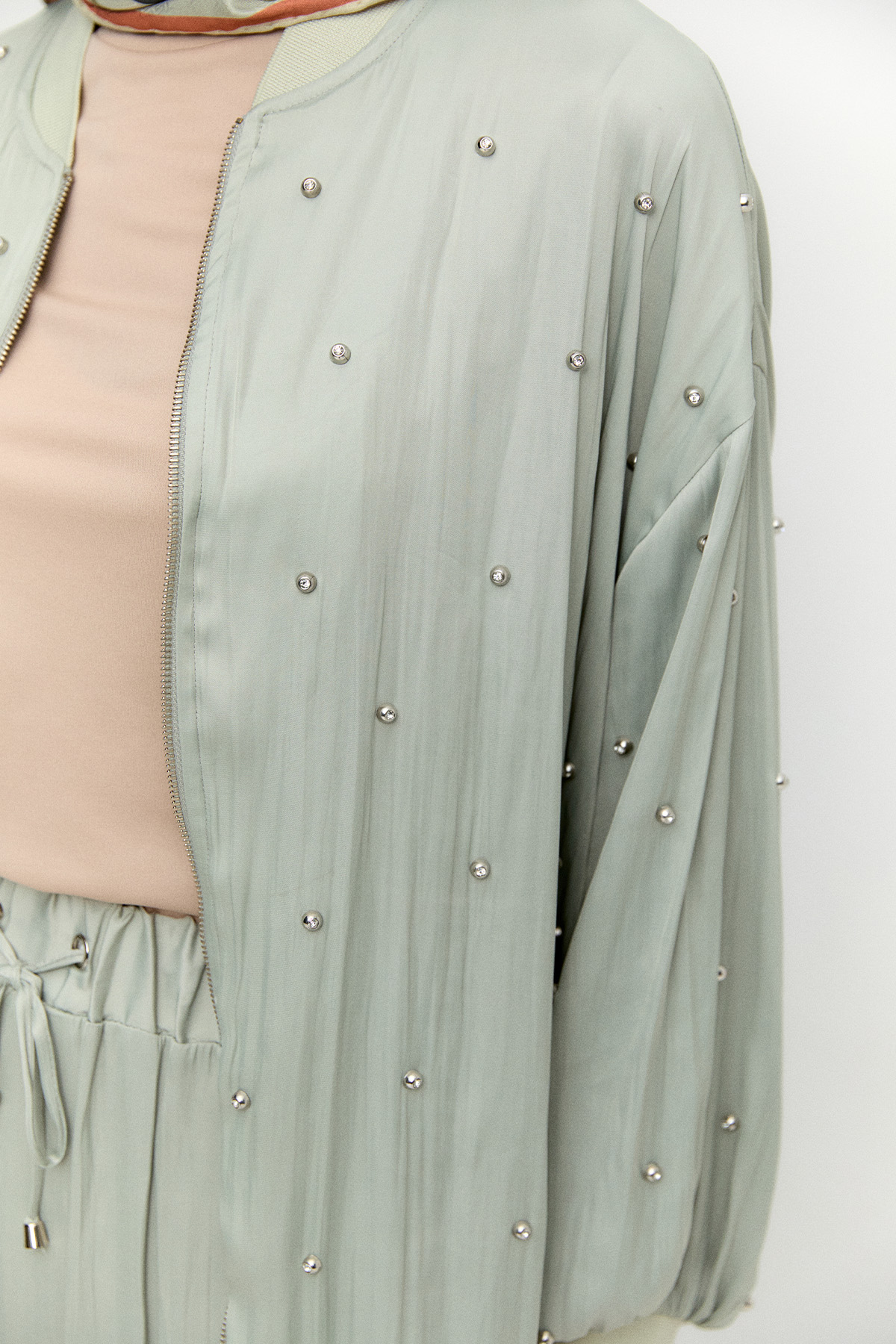 Taşlı Bomber Kap, Tesettür Giyim