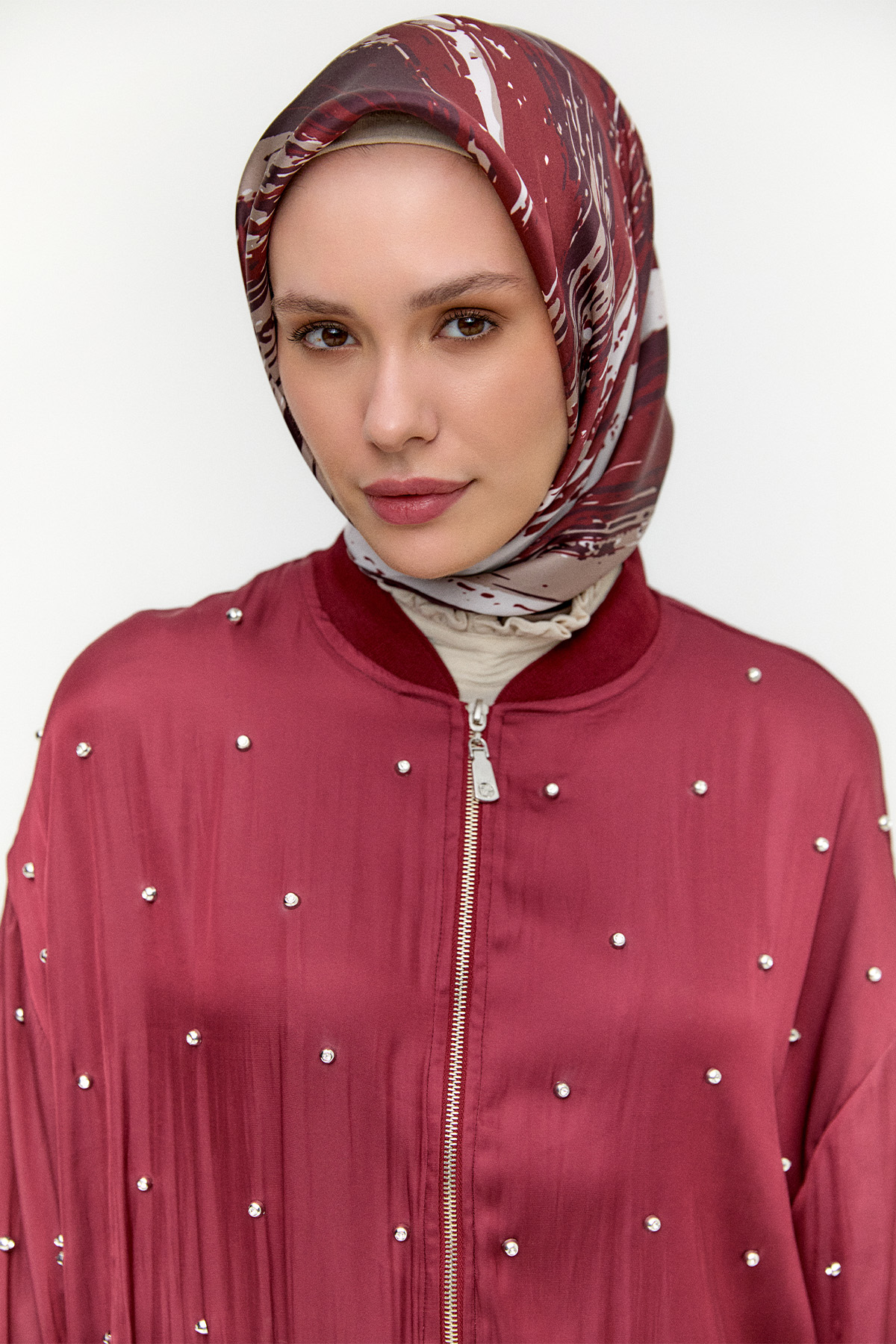 Taşlı Bomber Kap, Tesettür Giyim