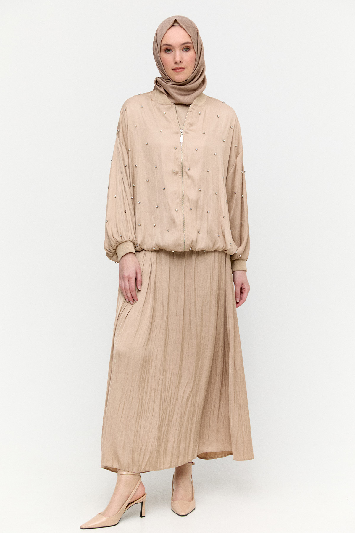 Taşlı Bomber Kap, Tesettür Giyim